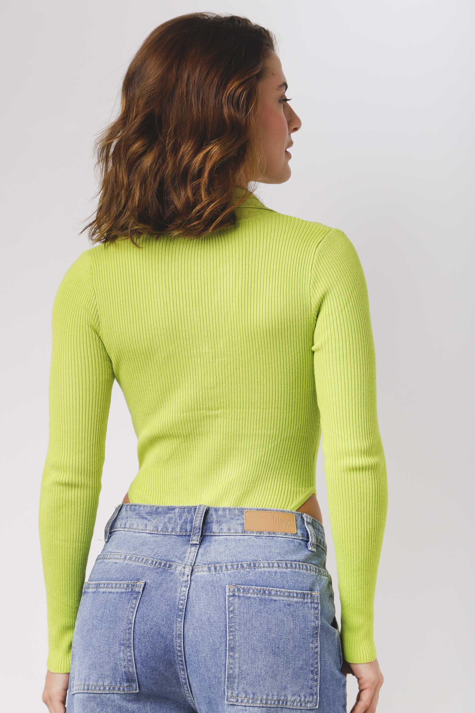 Body Manga Longa Cavado VERDE Body Manga Longa Cavado VERDE