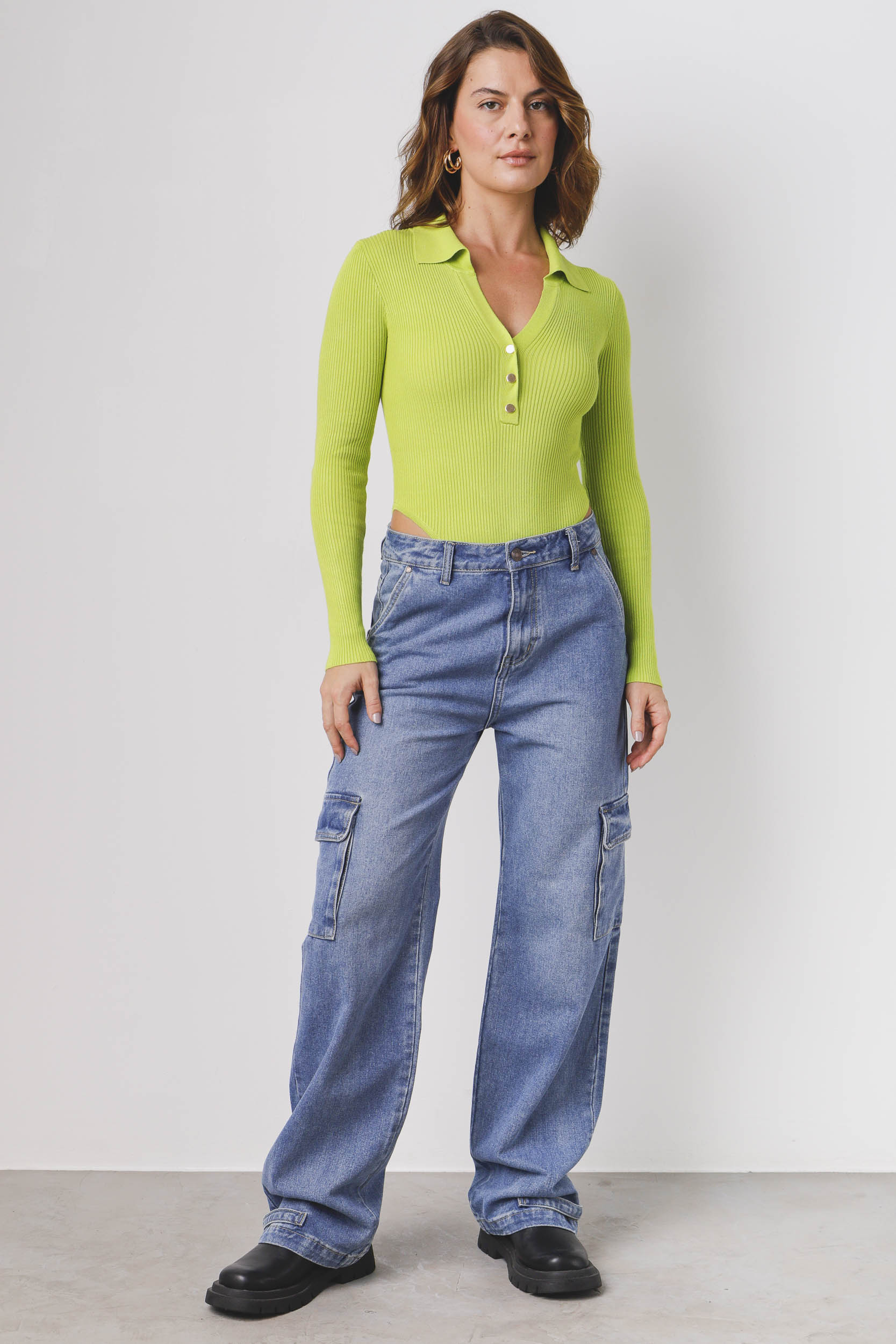 Body Manga Longa Cavado VERDE Body Manga Longa Cavado VERDE