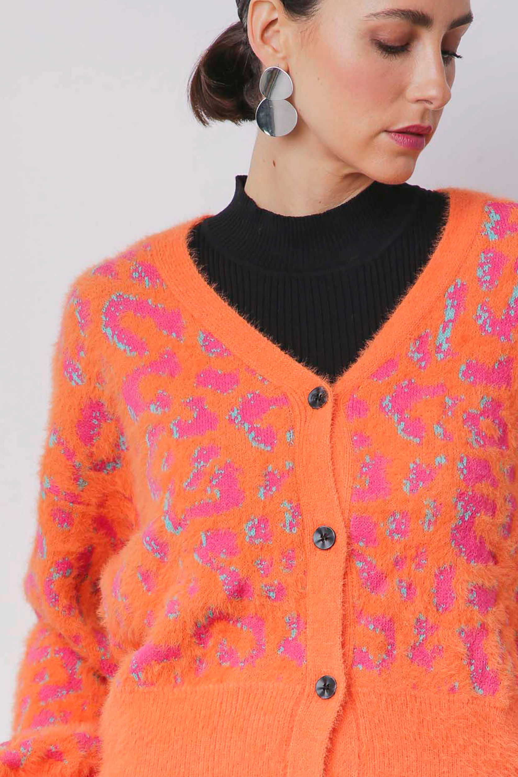 9034302 - Cardigan Tricot Felpudo Onça LARANJA 9034302 - Cardigan Tricot Felpudo Onça LARANJA