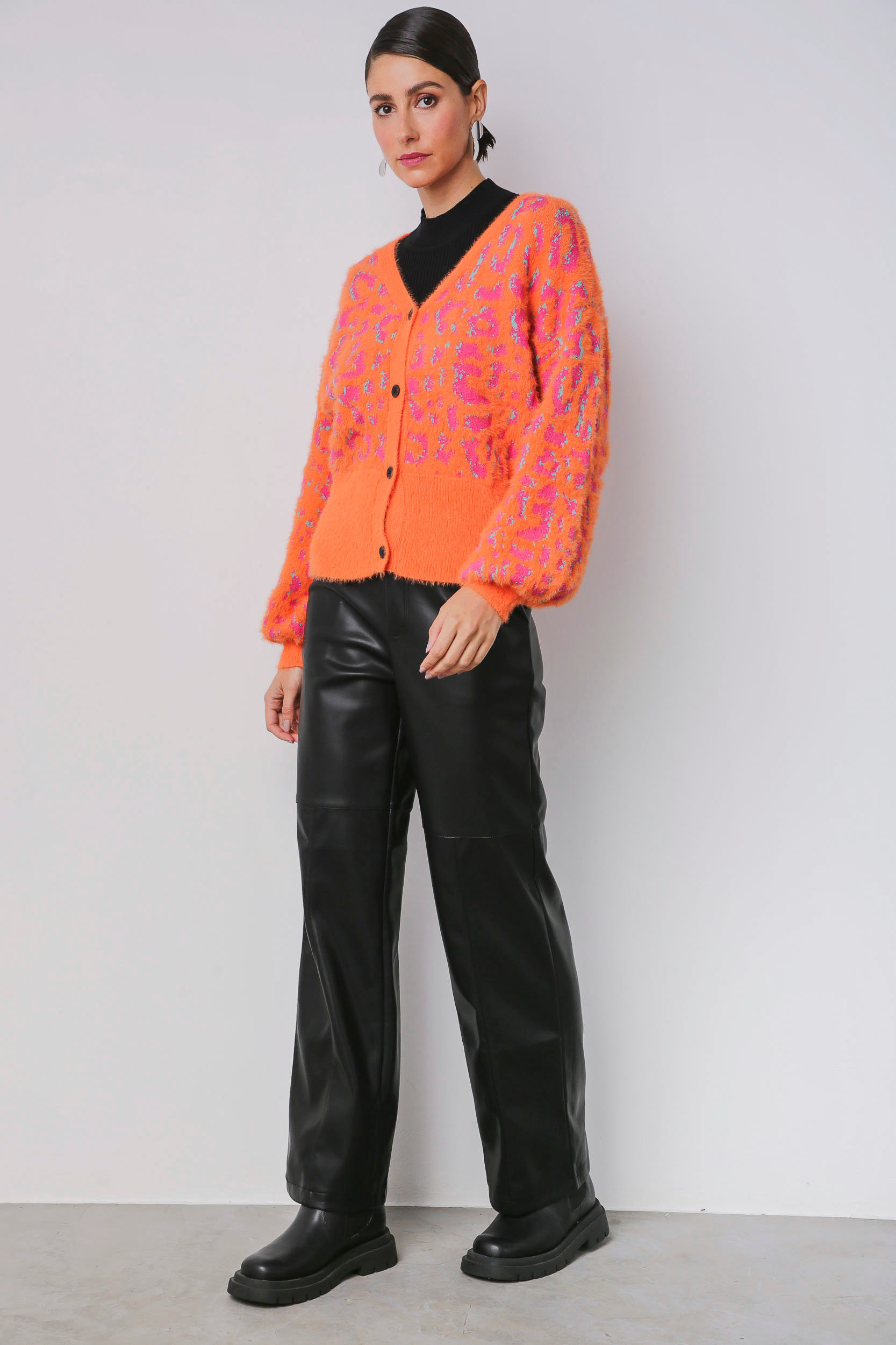 9034302 - Cardigan Tricot Felpudo Onça LARANJA 9034302 - Cardigan Tricot Felpudo Onça LARANJA