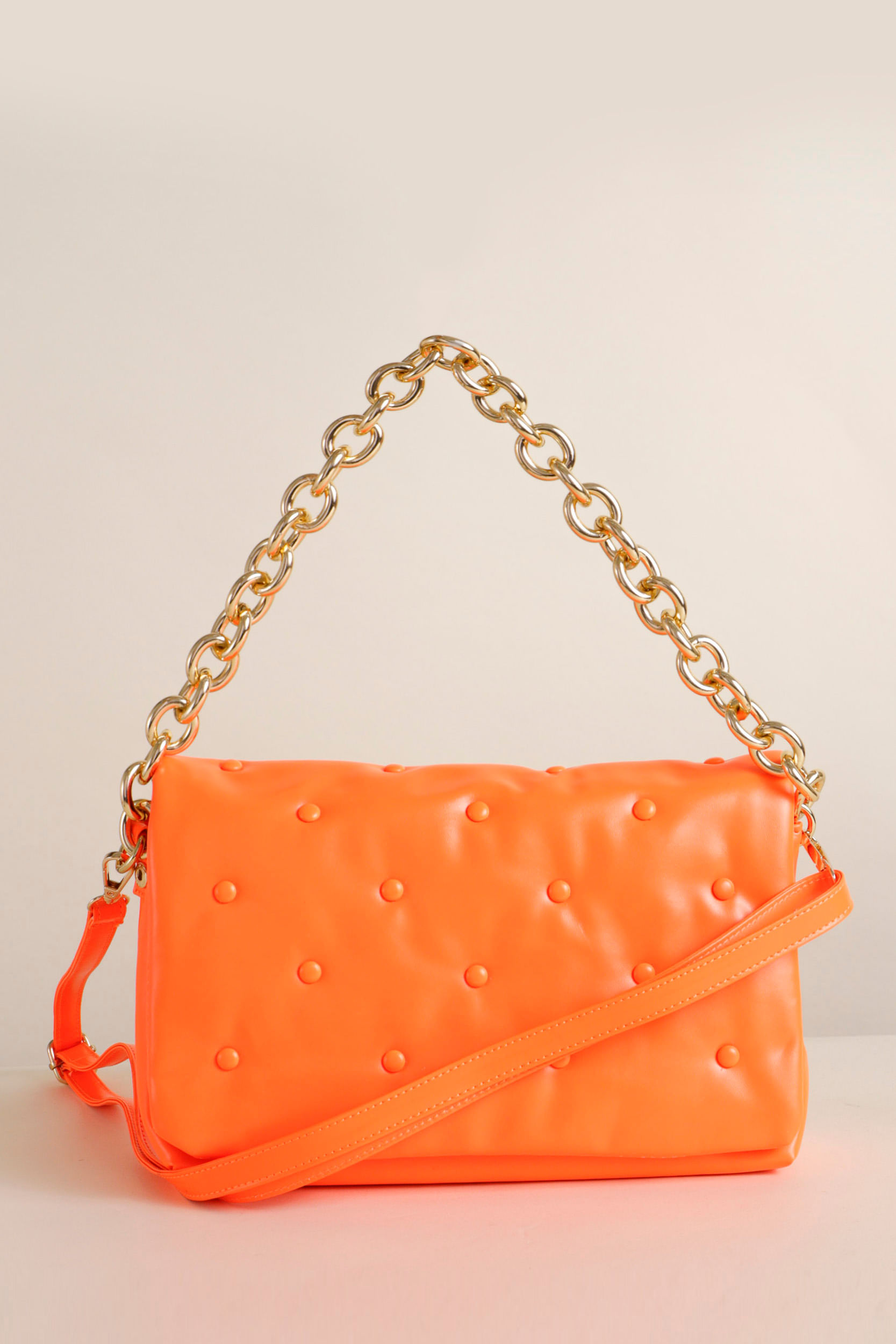 9034071 - Bolsa Ombro Puffer Pu Alça Corrente LARANJA 9034071 - Bolsa Ombro Puffer Pu Alça Corrente LARANJA