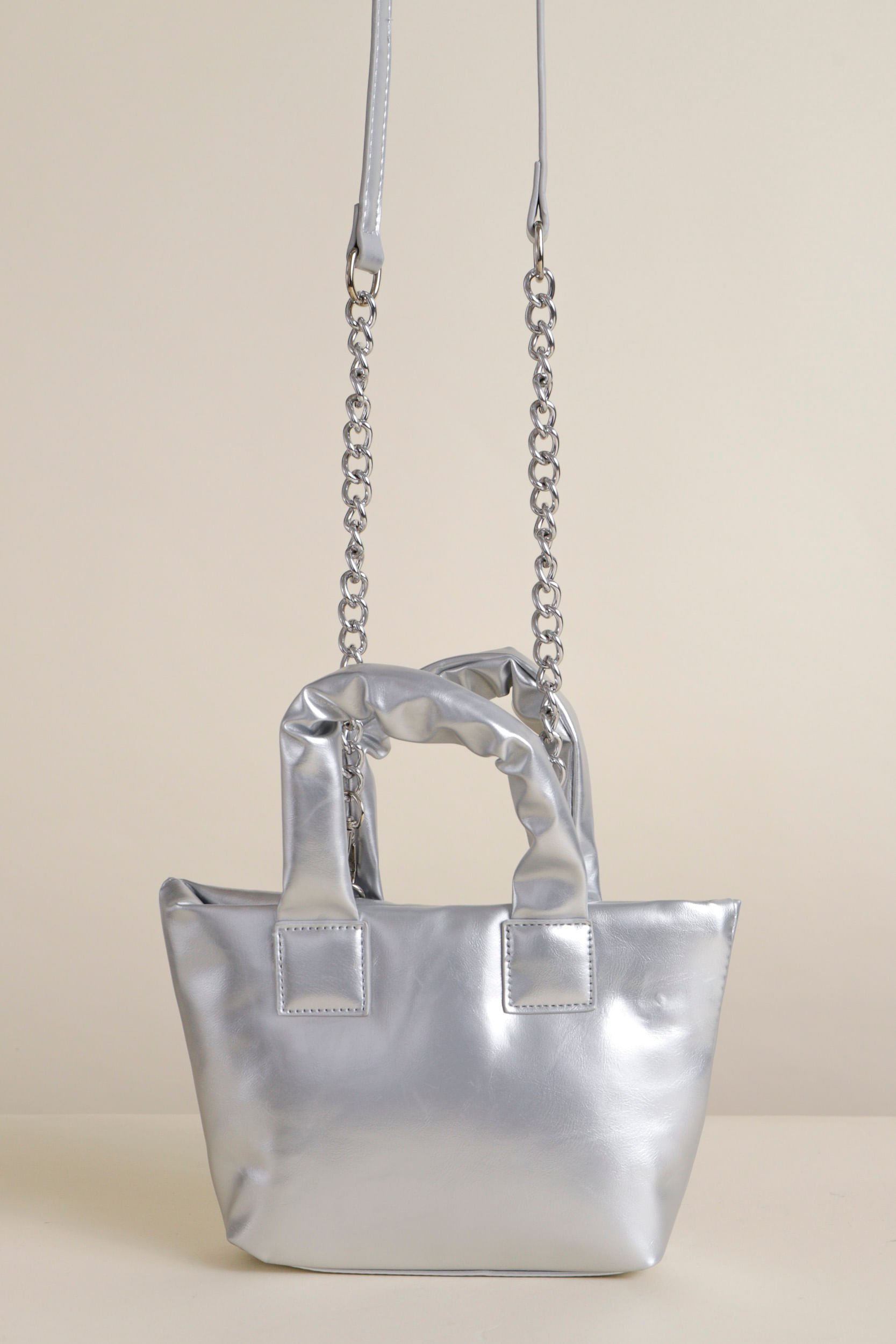 9034077 - Bolsa Tote Aplicação Brilho PRATA 9034077 - Bolsa Tote Aplicação Brilho PRATA