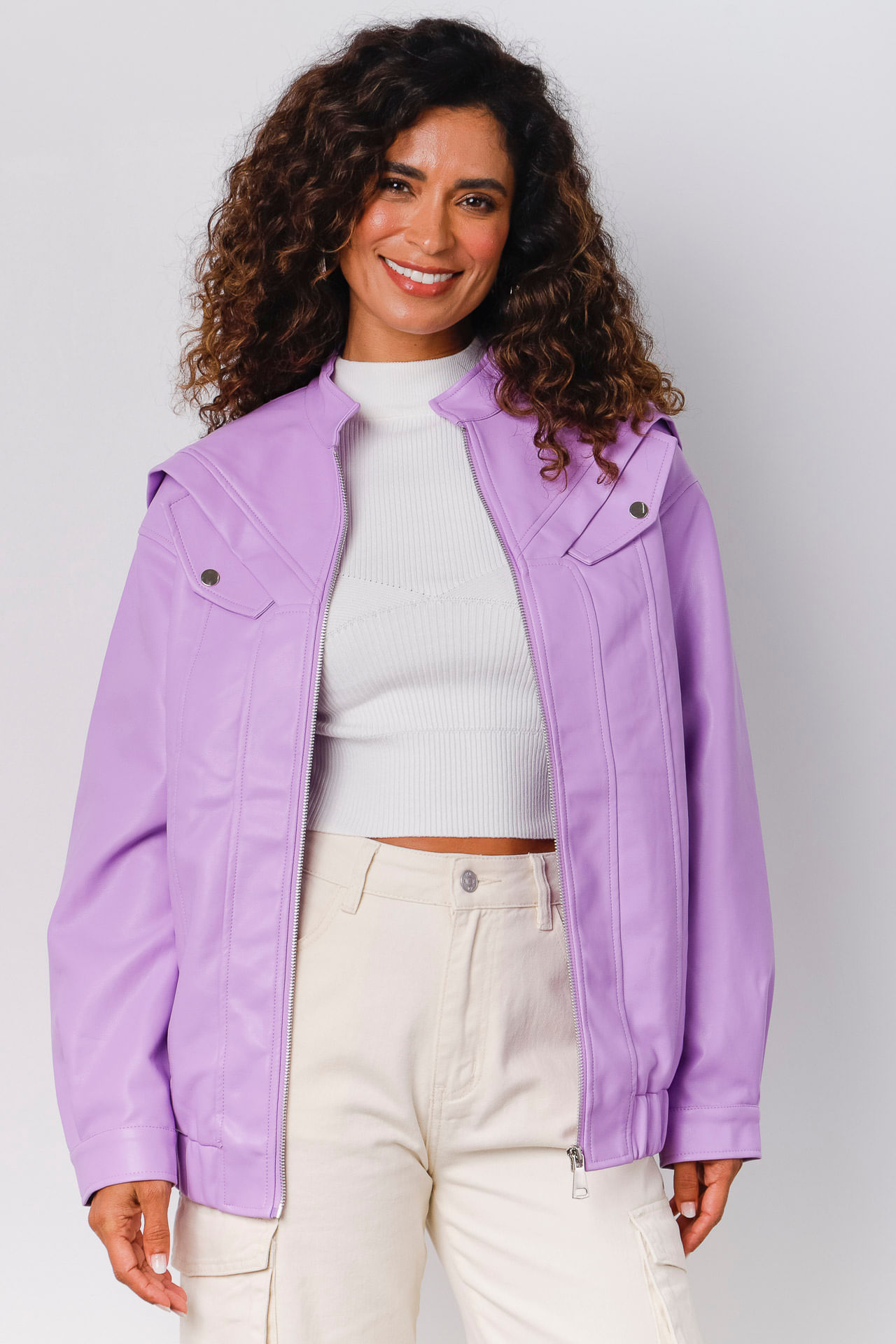 Jaqueta Oversized Pu  LILAS