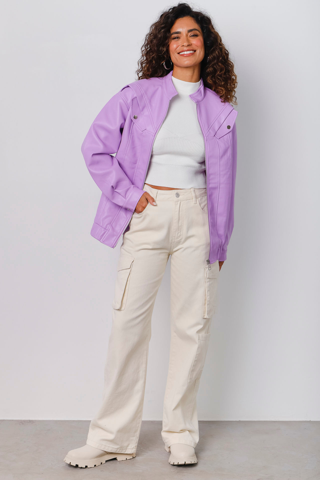 9034110 - Jaqueta Oversized Pu LILAS 9034110 - Jaqueta Oversized Pu LILAS