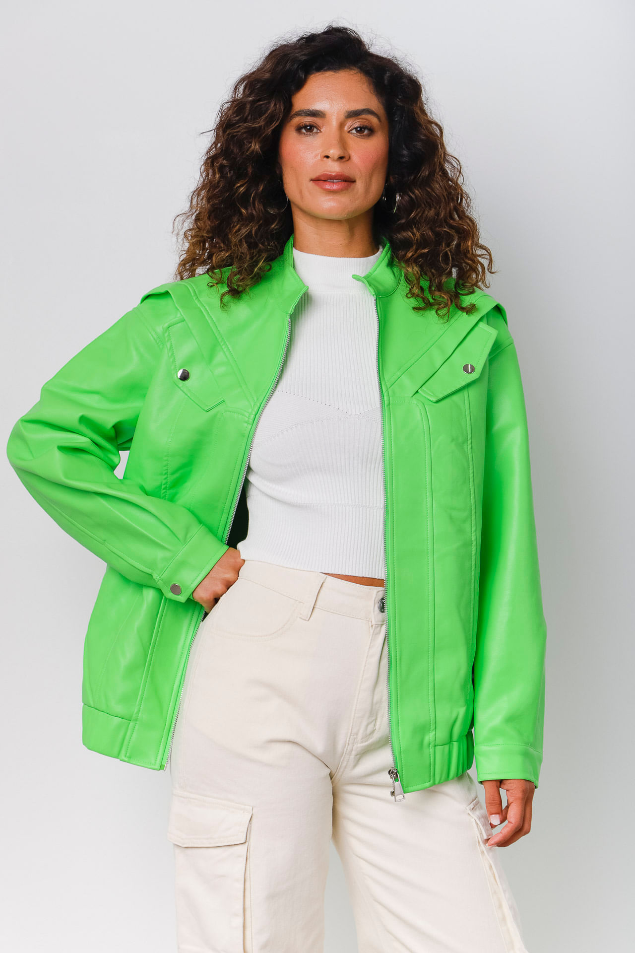 Jaqueta Oversized Pu  VERDE 