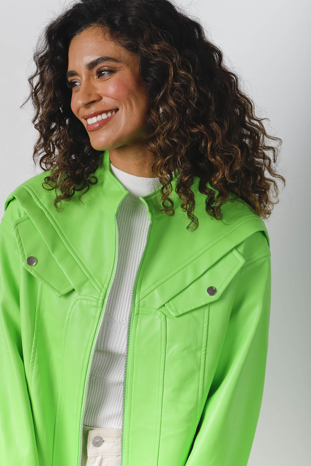 Jaqueta Oversized Pu VERDE Jaqueta Oversized Pu VERDE