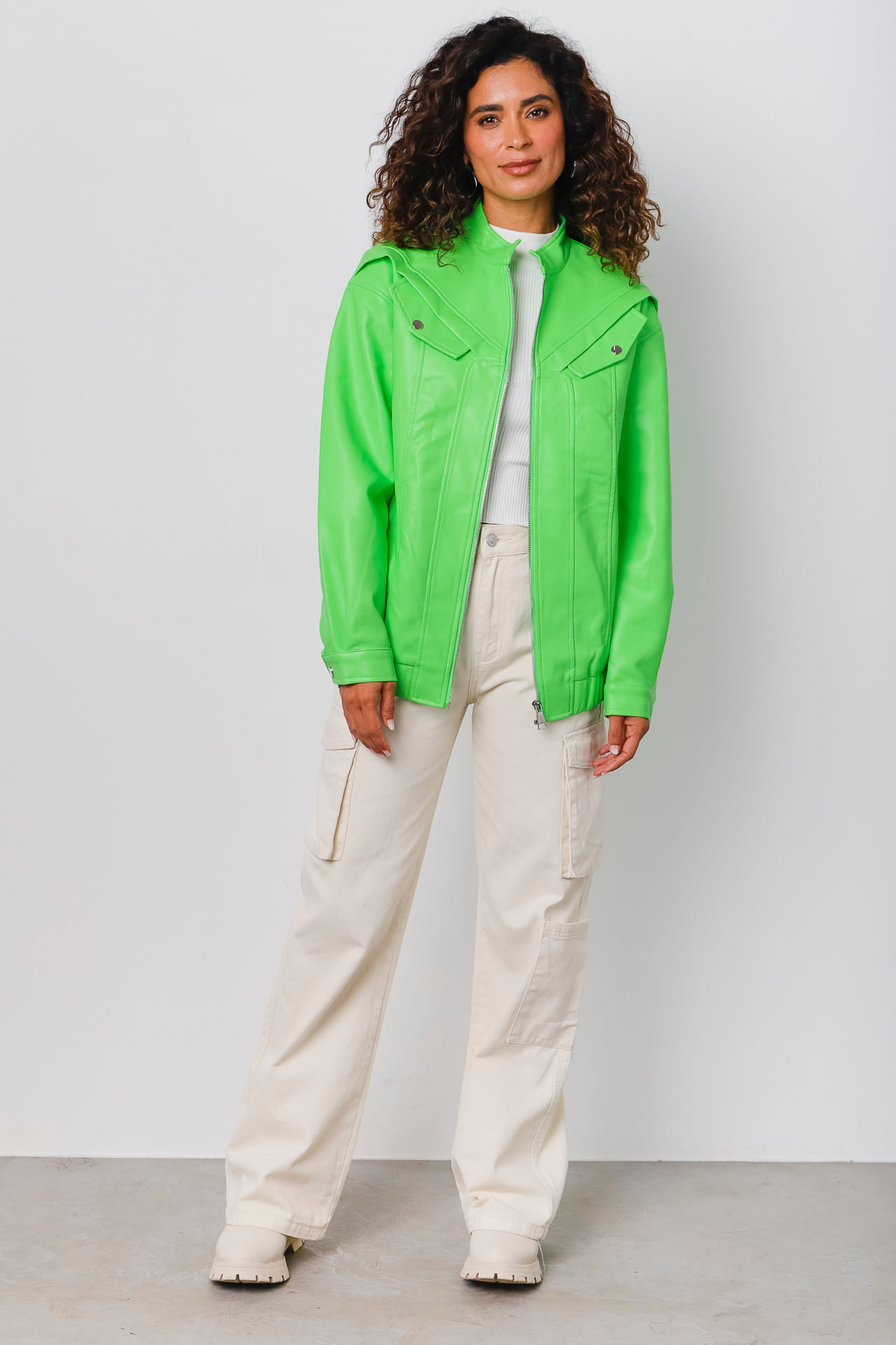 Jaqueta Oversized Pu VERDE Jaqueta Oversized Pu VERDE