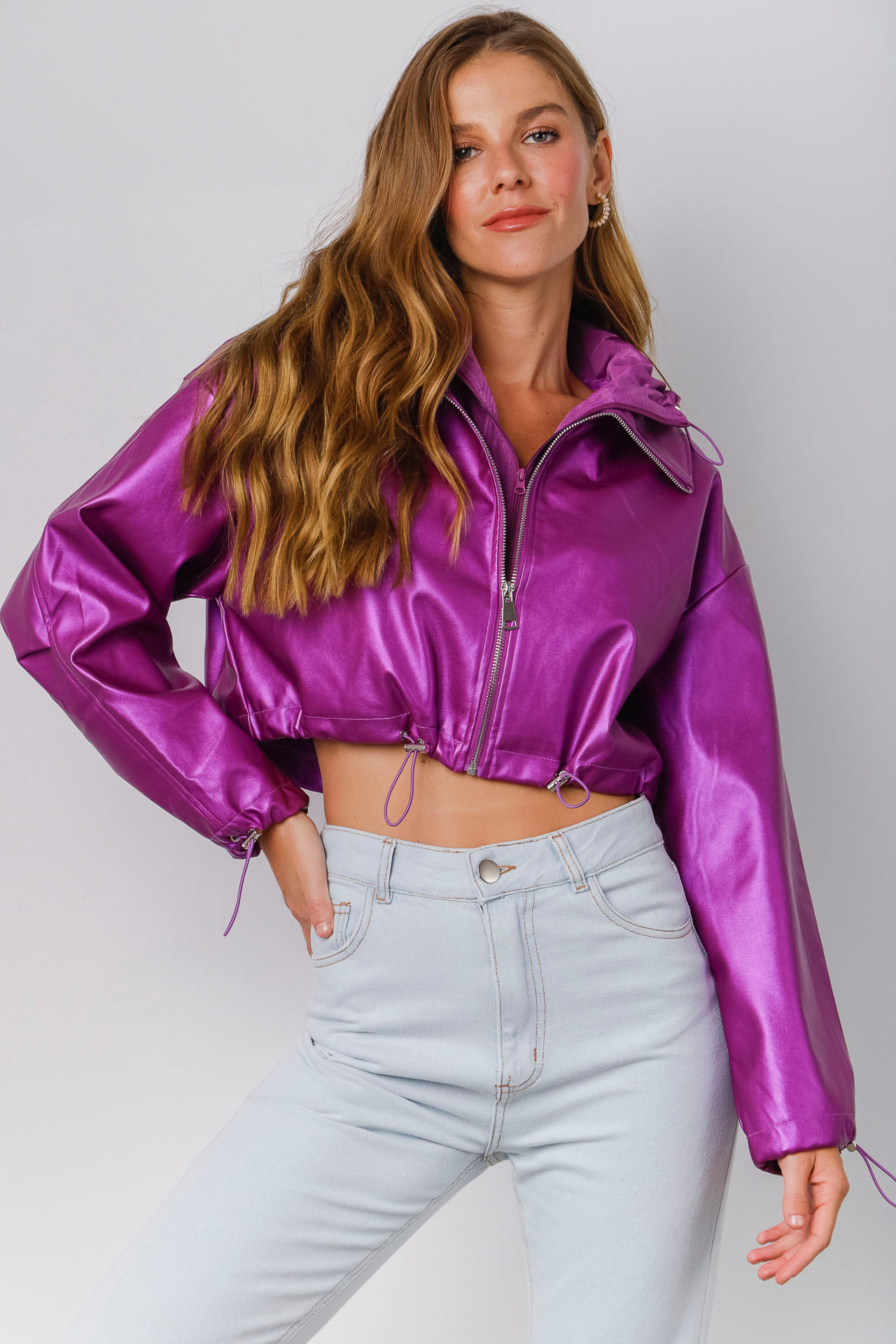 Jaqueta PU Corta Vento  ROXO 