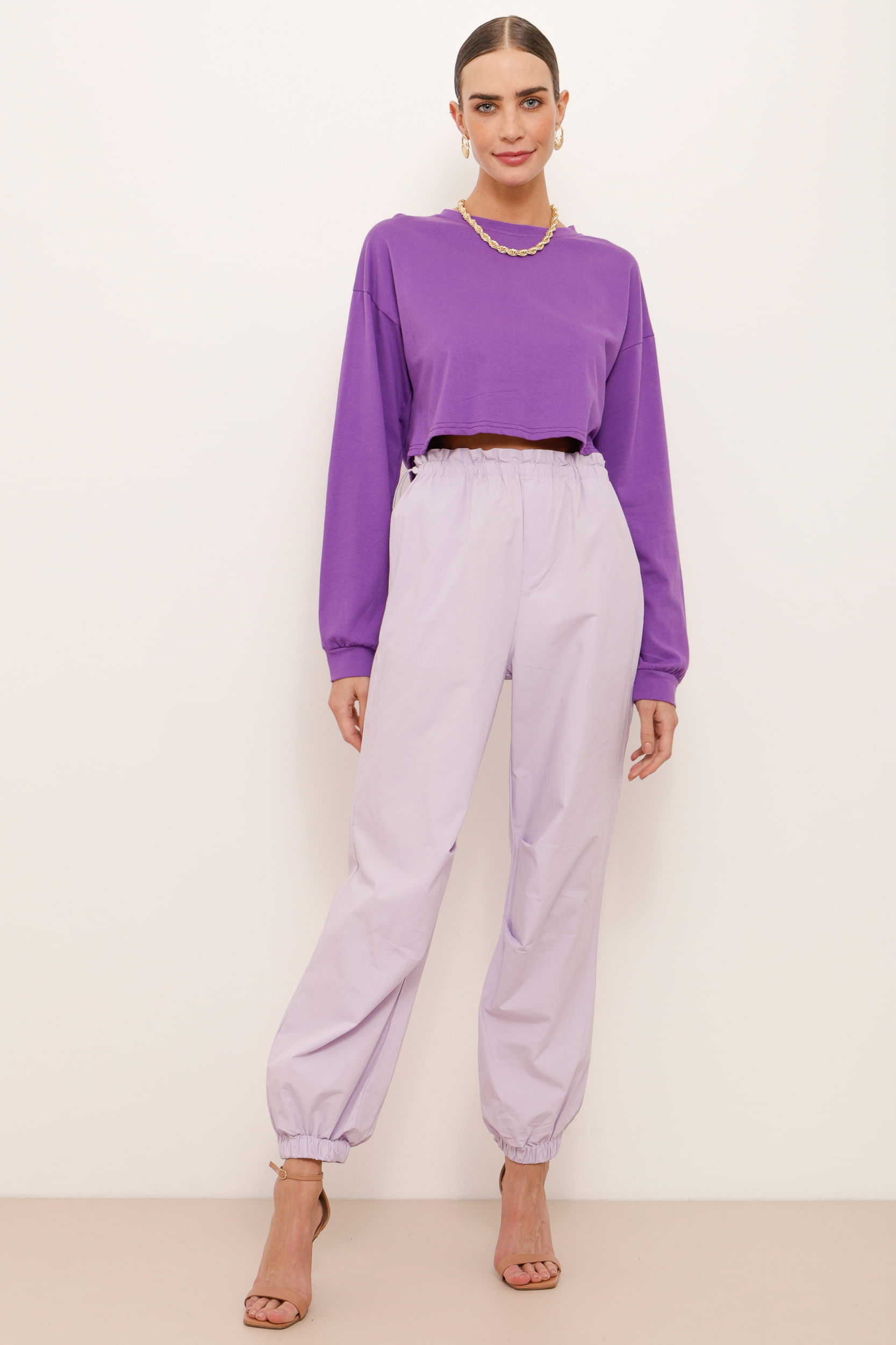 9034247 - Calça Parachute Tactel LILAS