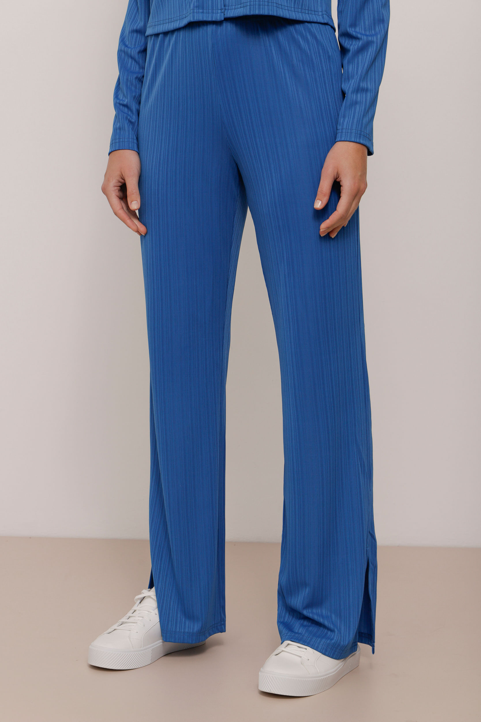 Calça Malha Plissê Comfy AZUL Calça Malha Plissê Comfy AZUL