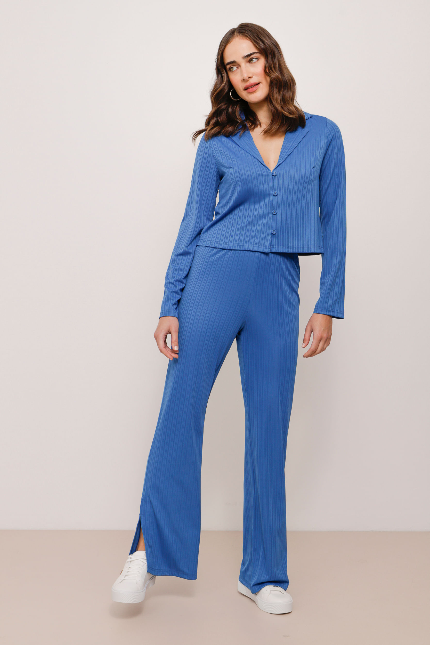 Calça Malha Plissê Comfy AZUL Calça Malha Plissê Comfy AZUL