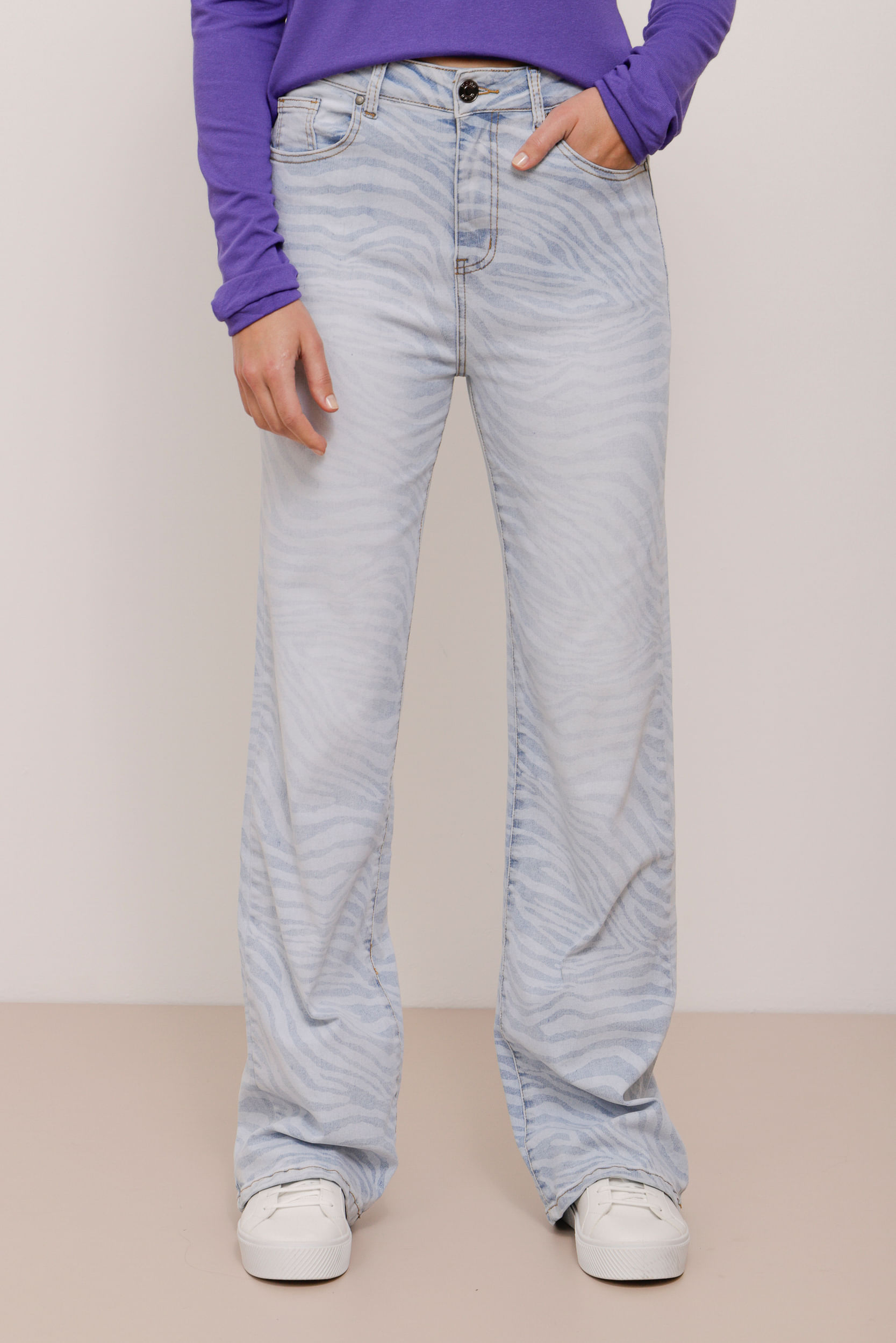 9033896 - Calça Jeans Reta Zebra AZUL