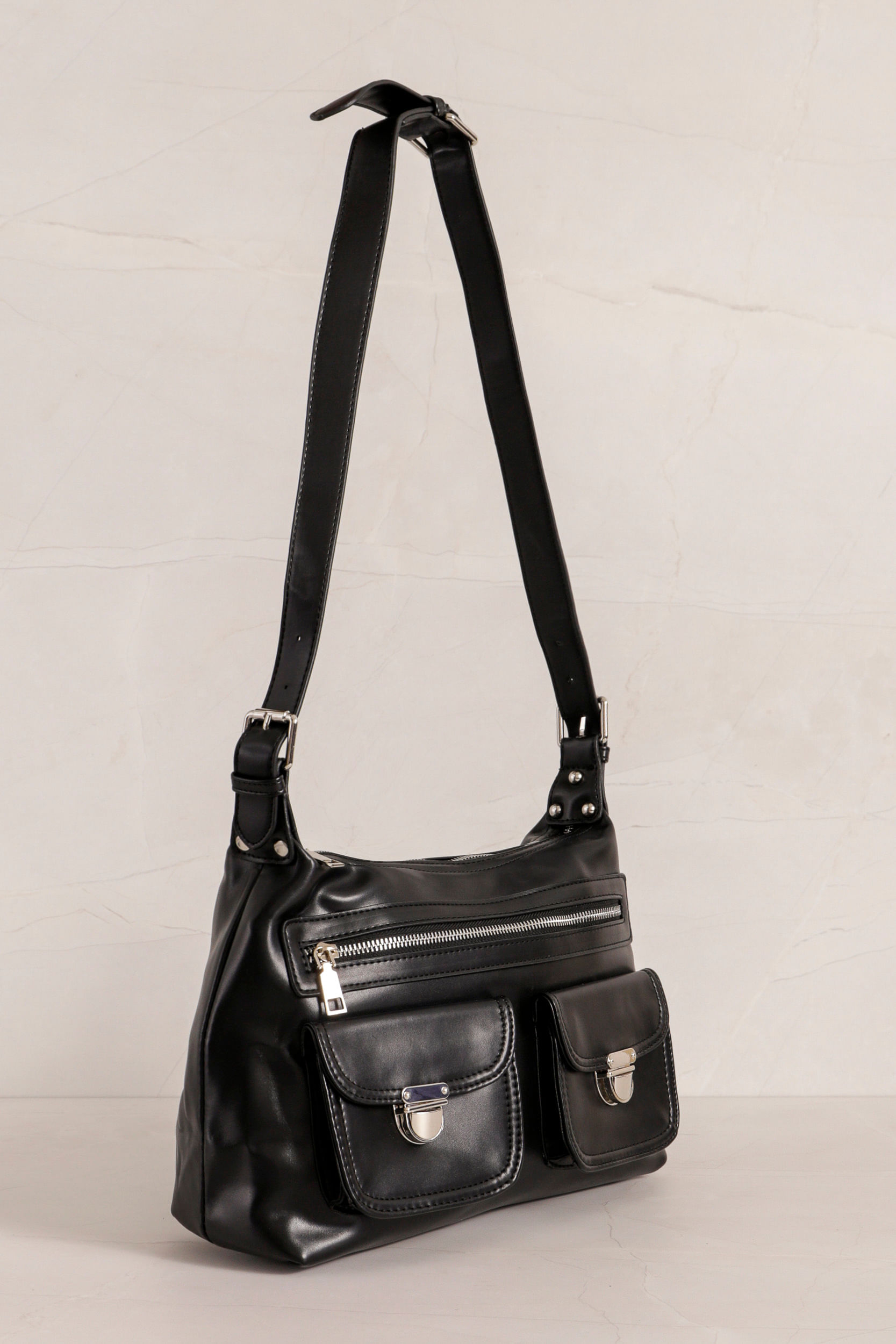 9034313 - Bolsa Ombros Com Bolsos PRETO 9034313 - Bolsa Ombros Com Bolsos PRETO