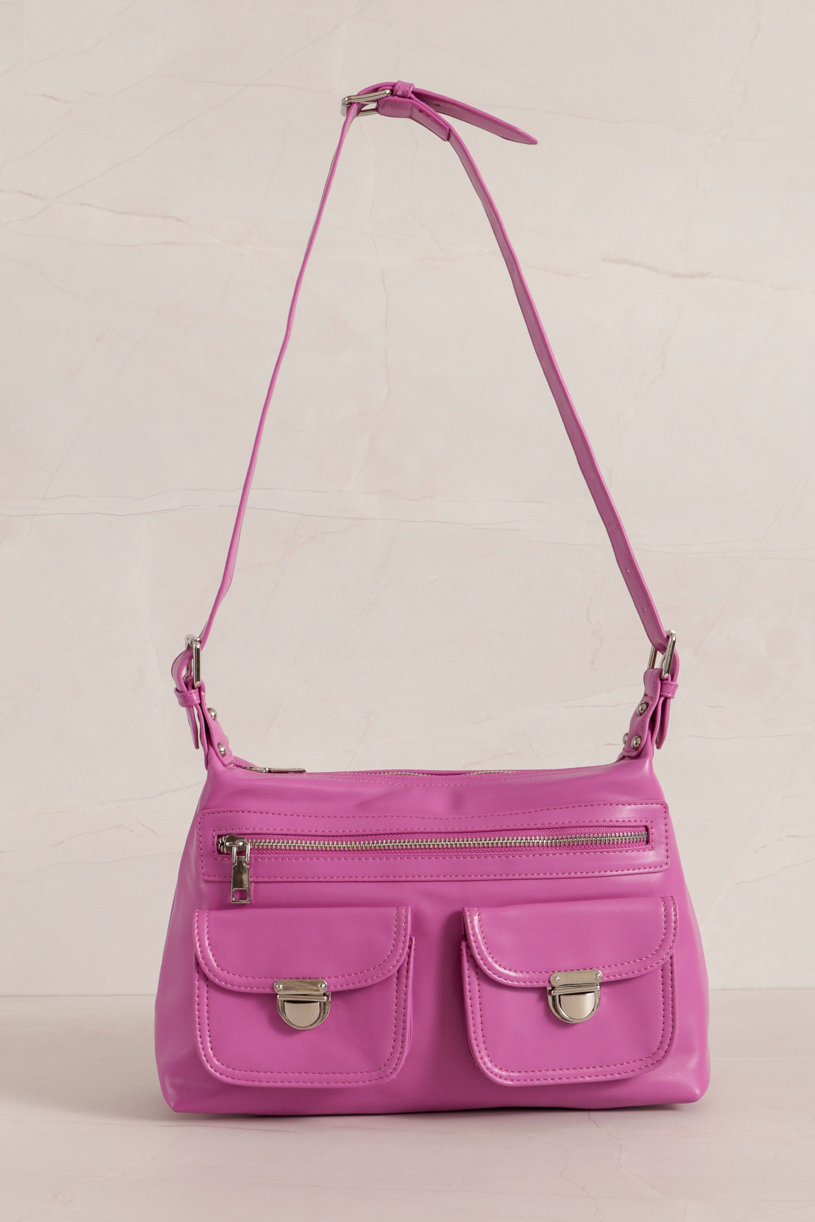 9034313 - Bolsa Ombros Com Bolsos  ROXO 