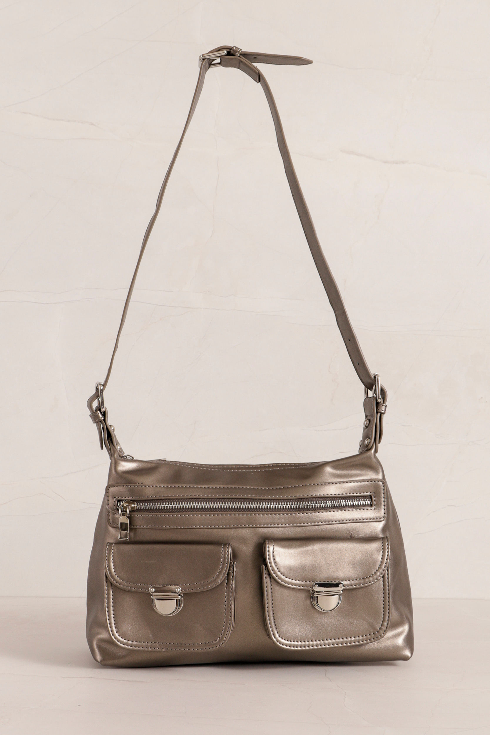 9034313 - Bolsa Ombros Com Bolsos PRATA 9034313 - Bolsa Ombros Com Bolsos PRATA