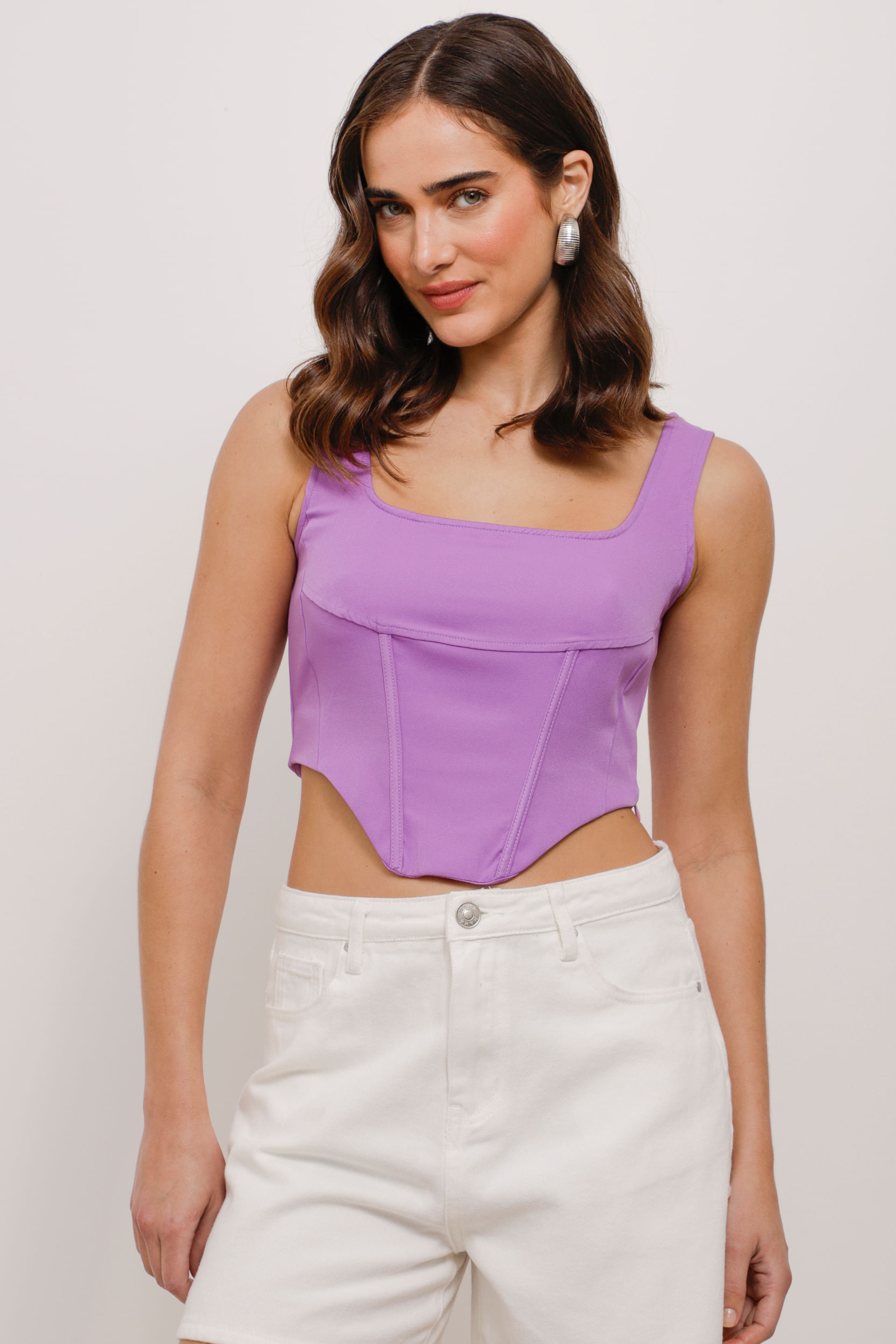 Regata Corpete Crepe  ROXO 