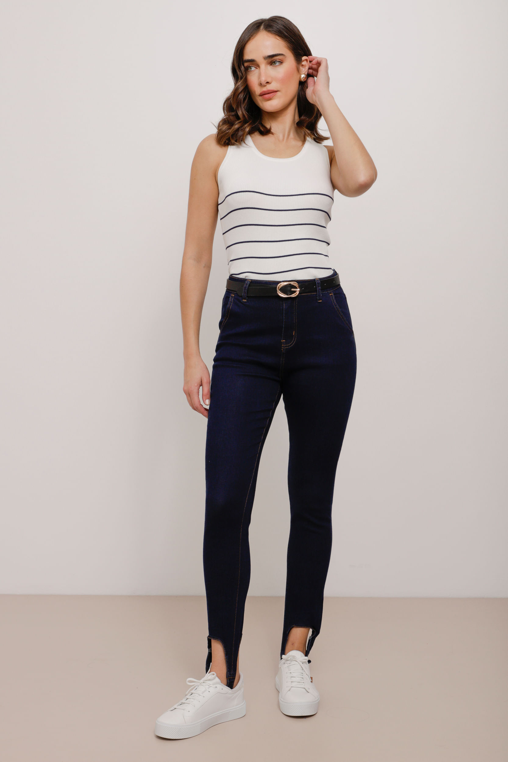 9034395 - Calça Jeans Skinny Com Pezinho AZUL 9034395 - Calça Jeans Skinny Com Pezinho AZUL