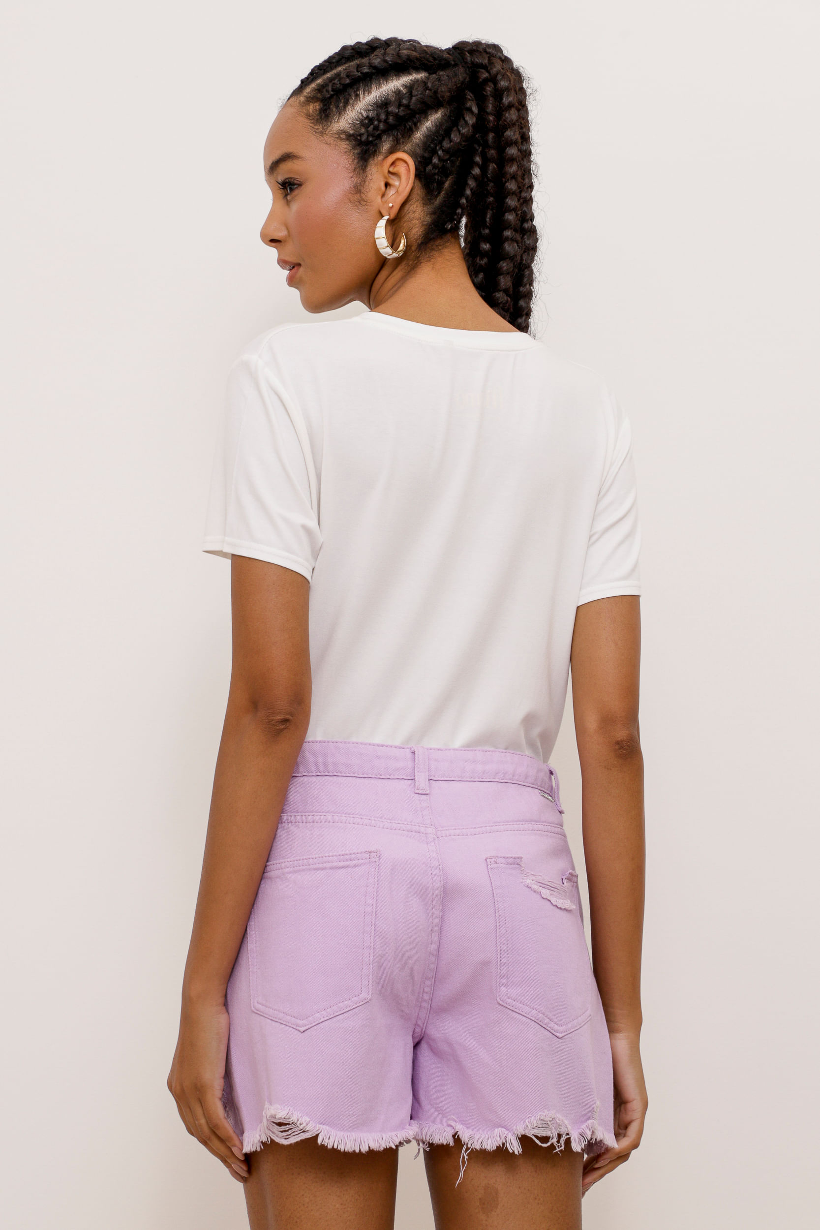 9032902 - Camiseta Basic Decote V OFF-WHITE
