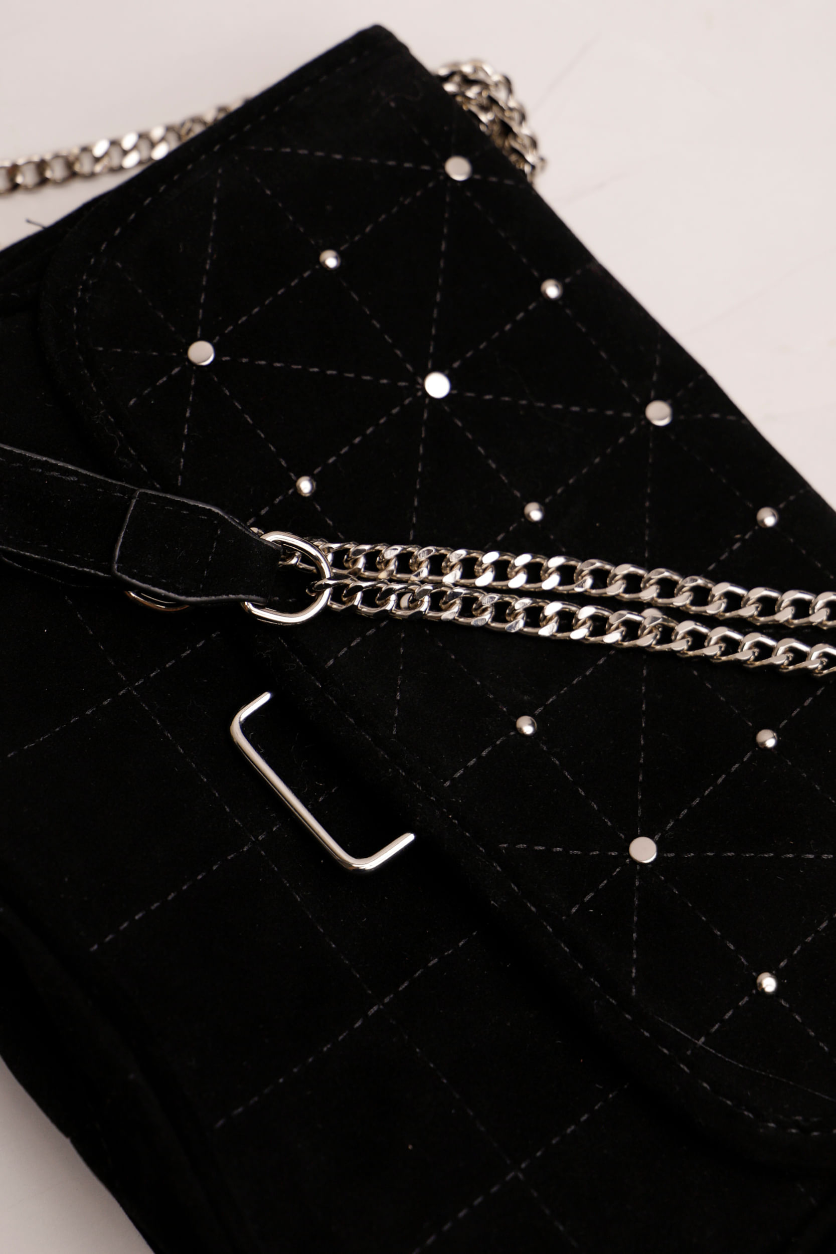 9034347 - Bolsa Suede Pespontos PRETO 9034347 - Bolsa Suede Pespontos PRETO