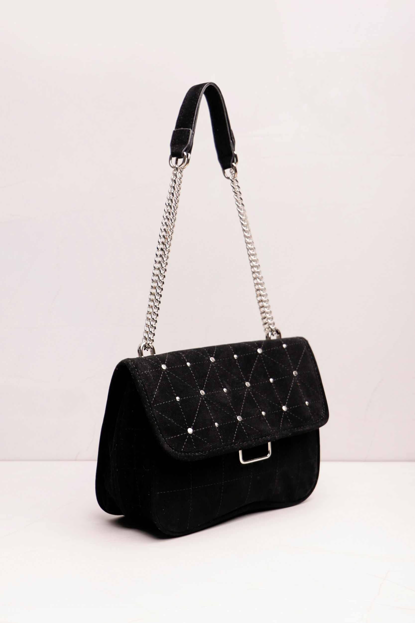 9034347 - Bolsa Suede Pespontos PRETO 9034347 - Bolsa Suede Pespontos PRETO
