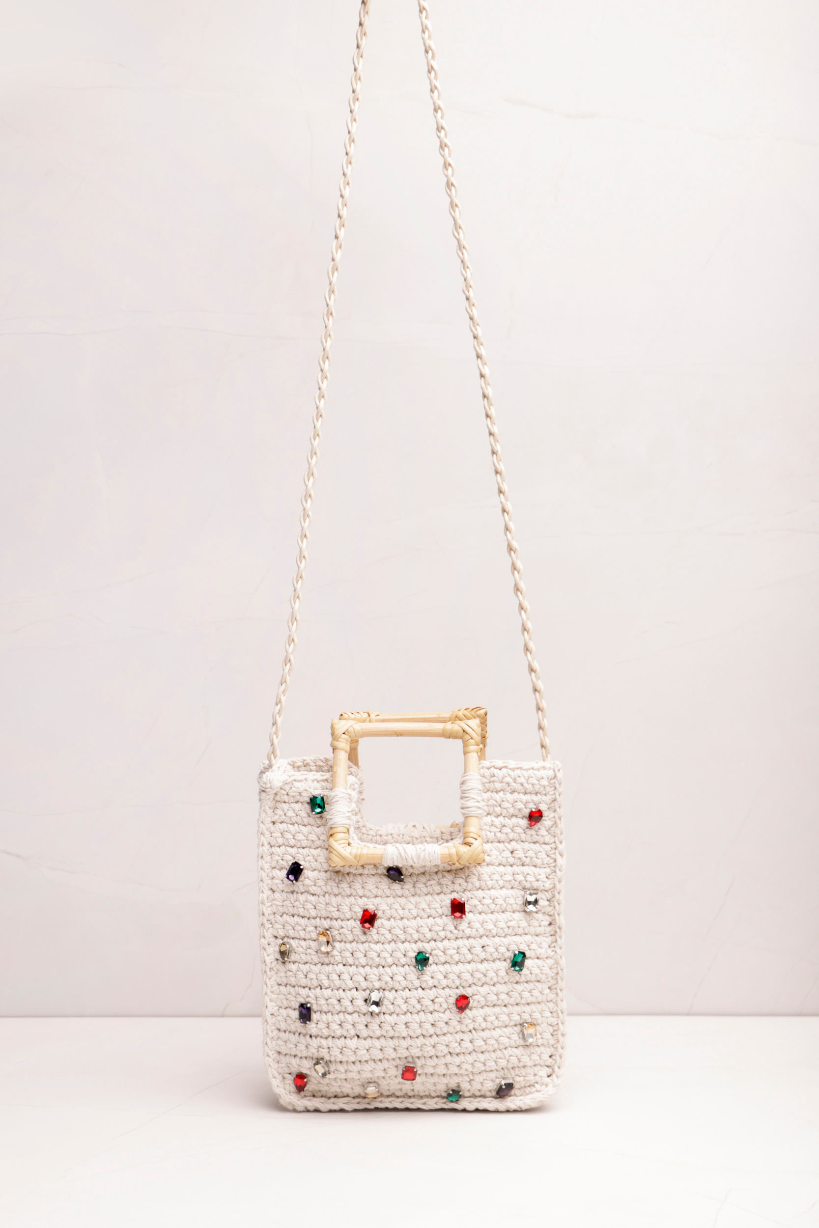 9033839 - Bolsa Crochê Pedrarias AREIA 9033839 - Bolsa Crochê Pedrarias AREIA