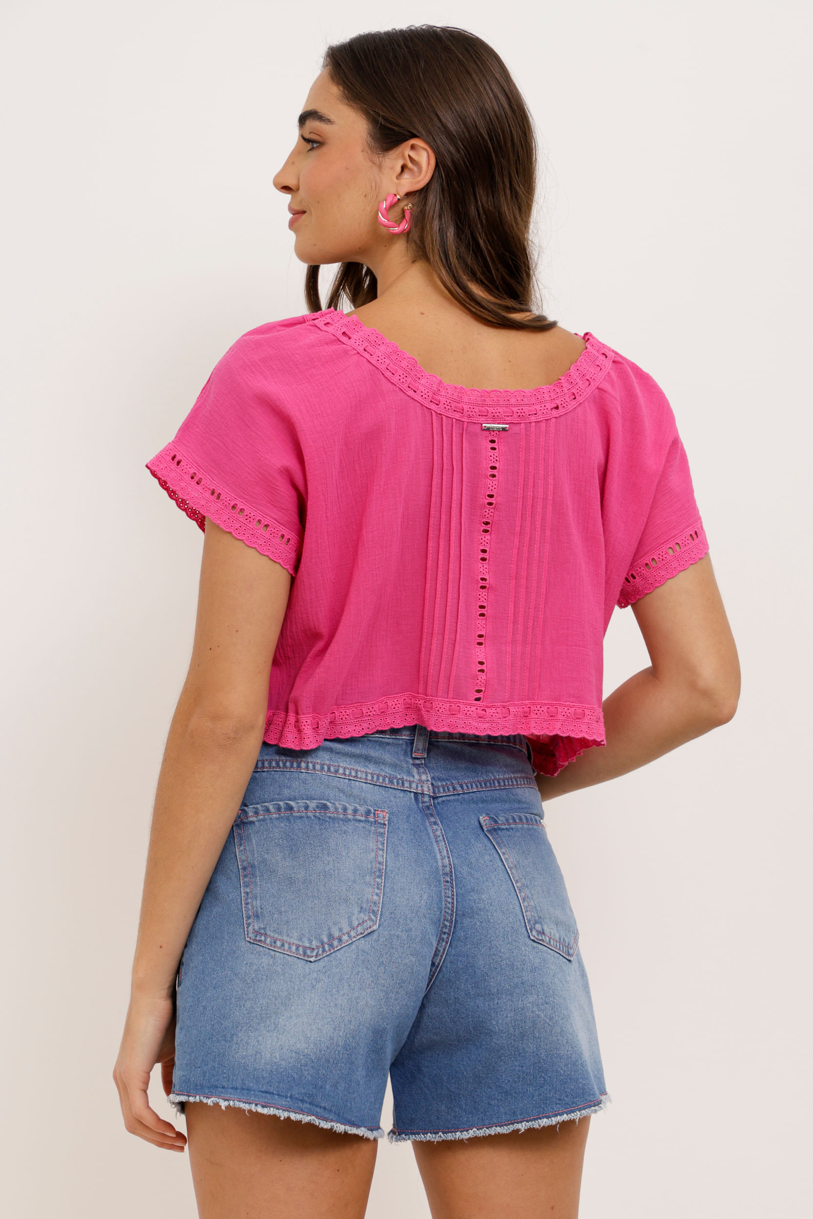 9033817 - Blusa Ombro a Ombro Boho Rendinha PINK 9033817 - Blusa Ombro a Ombro Boho Rendinha PINK