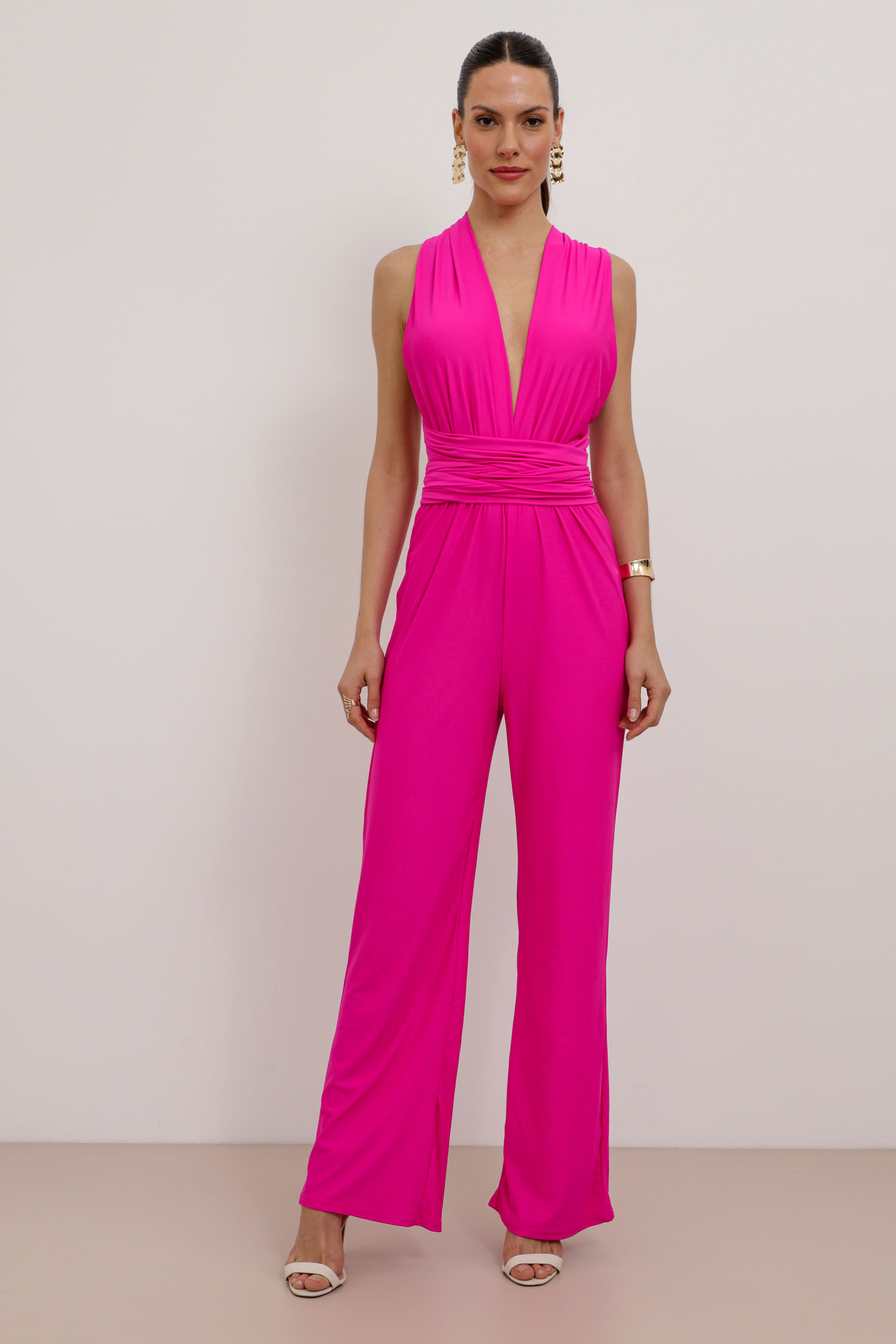 9033565 - Macacão Jersey Multi Amarrações PINK