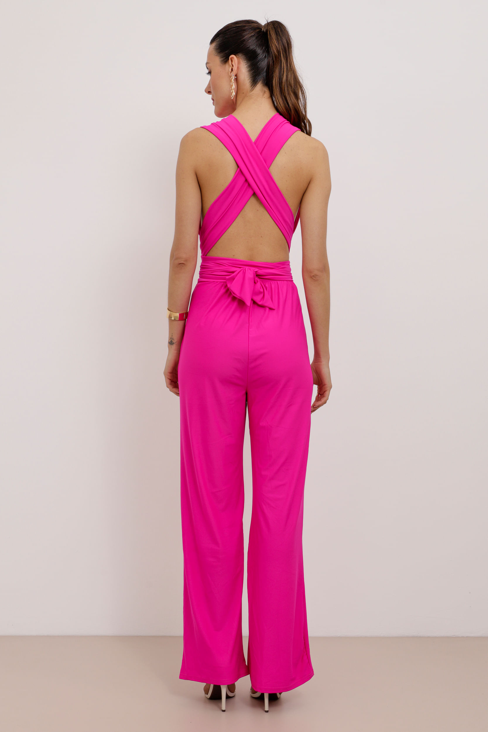 9033565 - Macacão Jersey Multi Amarrações PINK