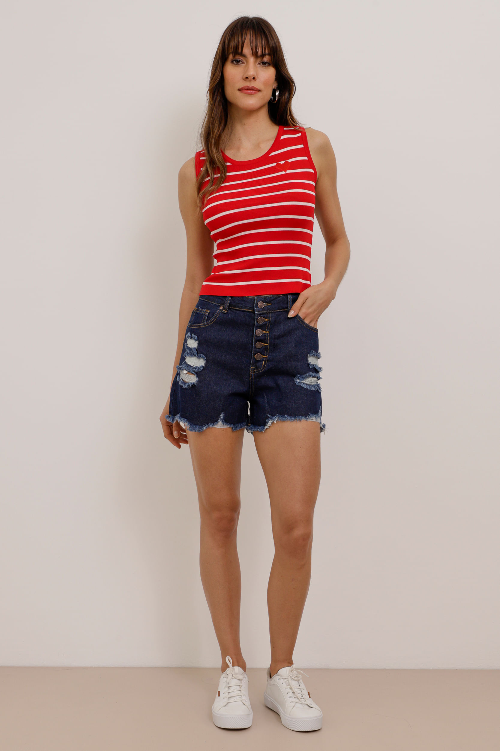 9033904 - Shorts Jeans Destroyed MARINHO 