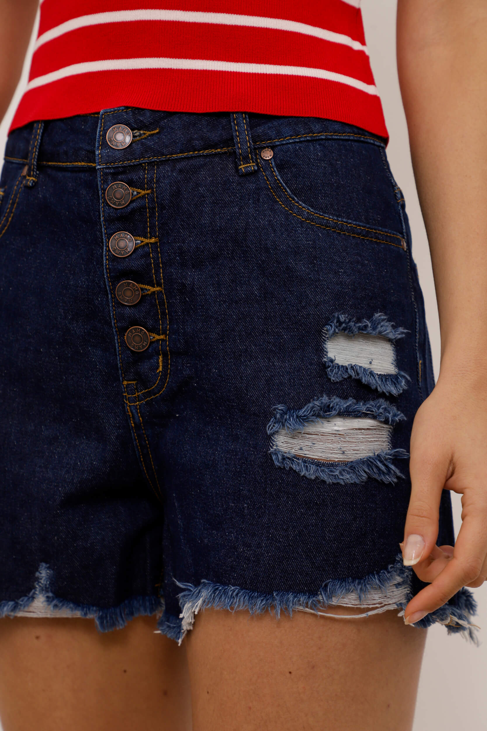 9033904 - Shorts Jeans Destroyed MARINHO 