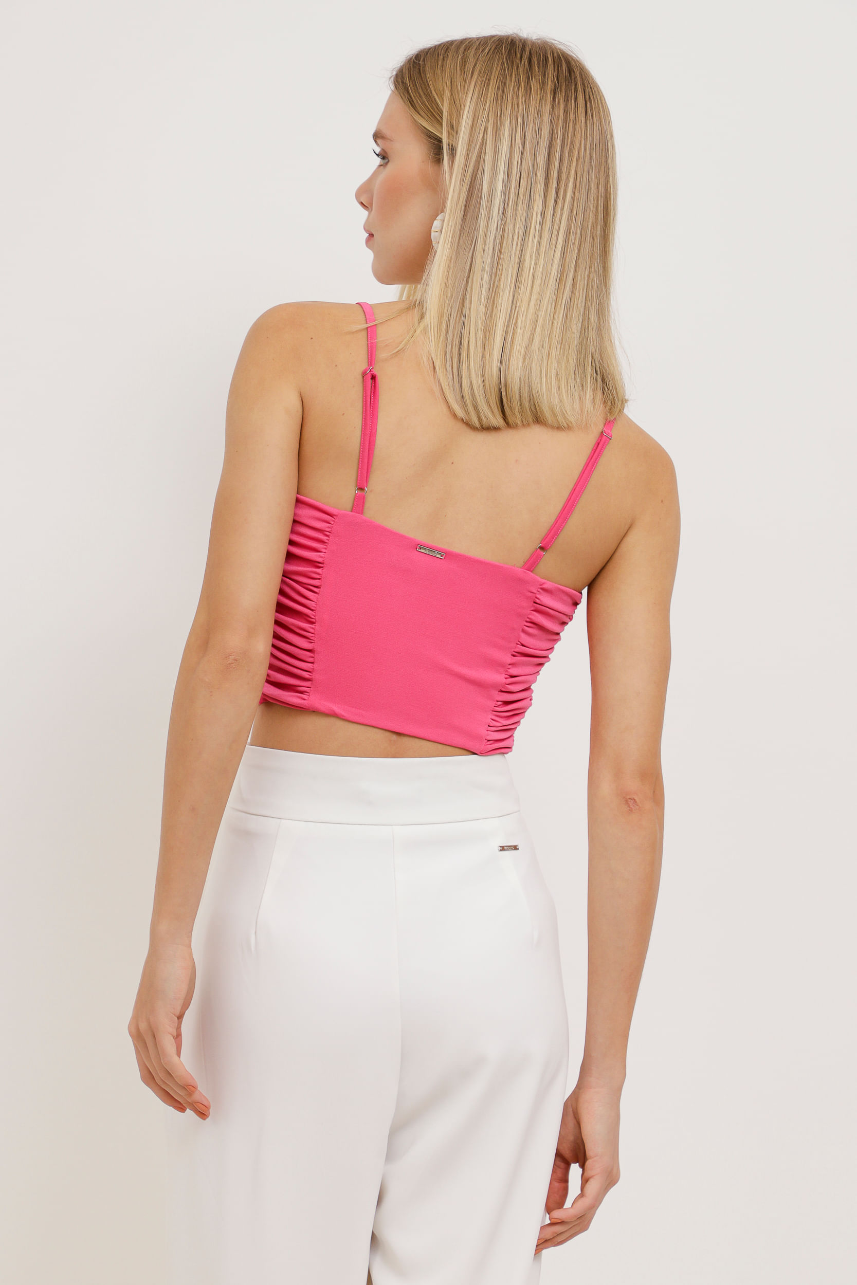 9033799 - Cropped Corset Drapeada   PINK