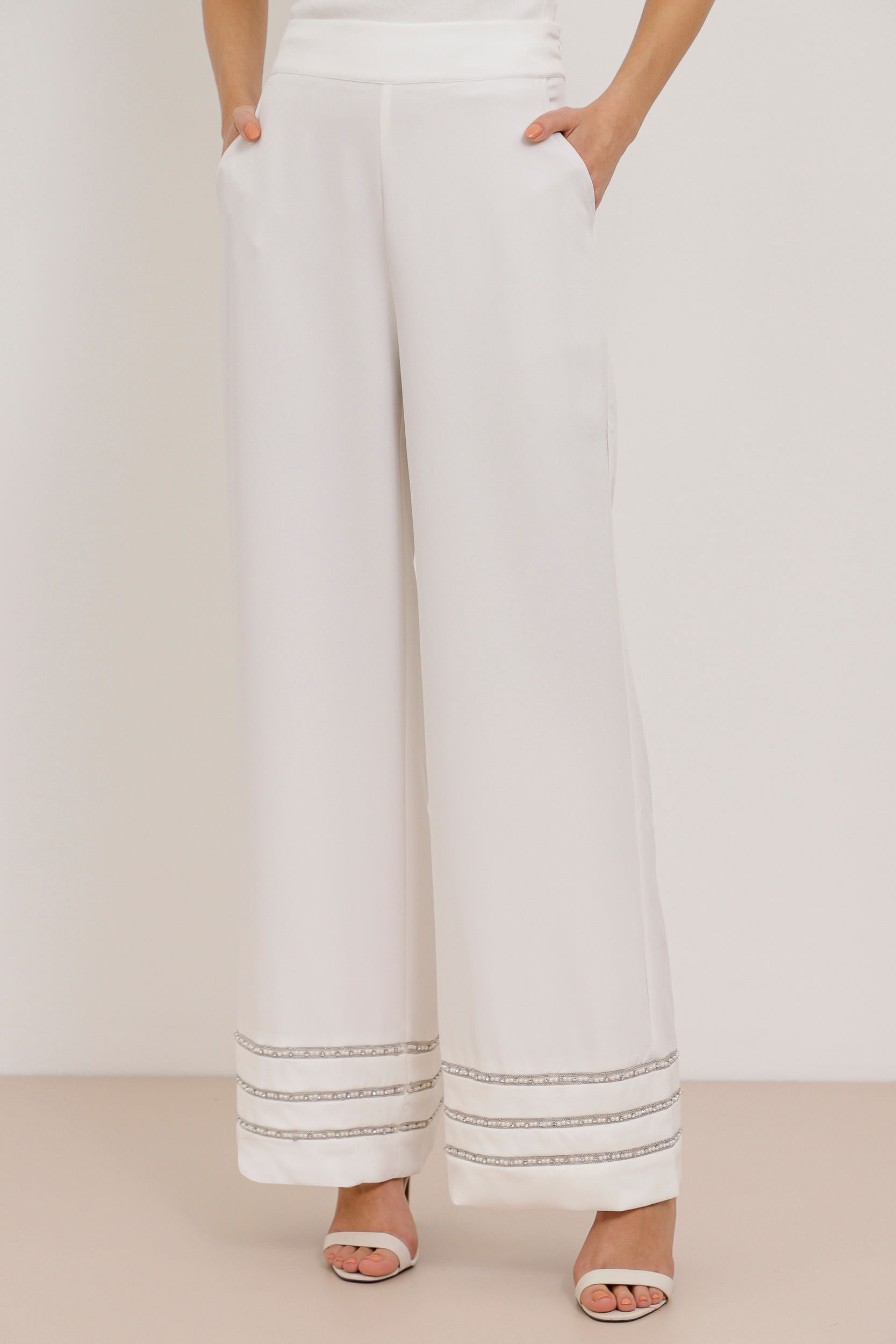 9034701 - Calça Pantalona Pérola Alfaiataria  BRANCO