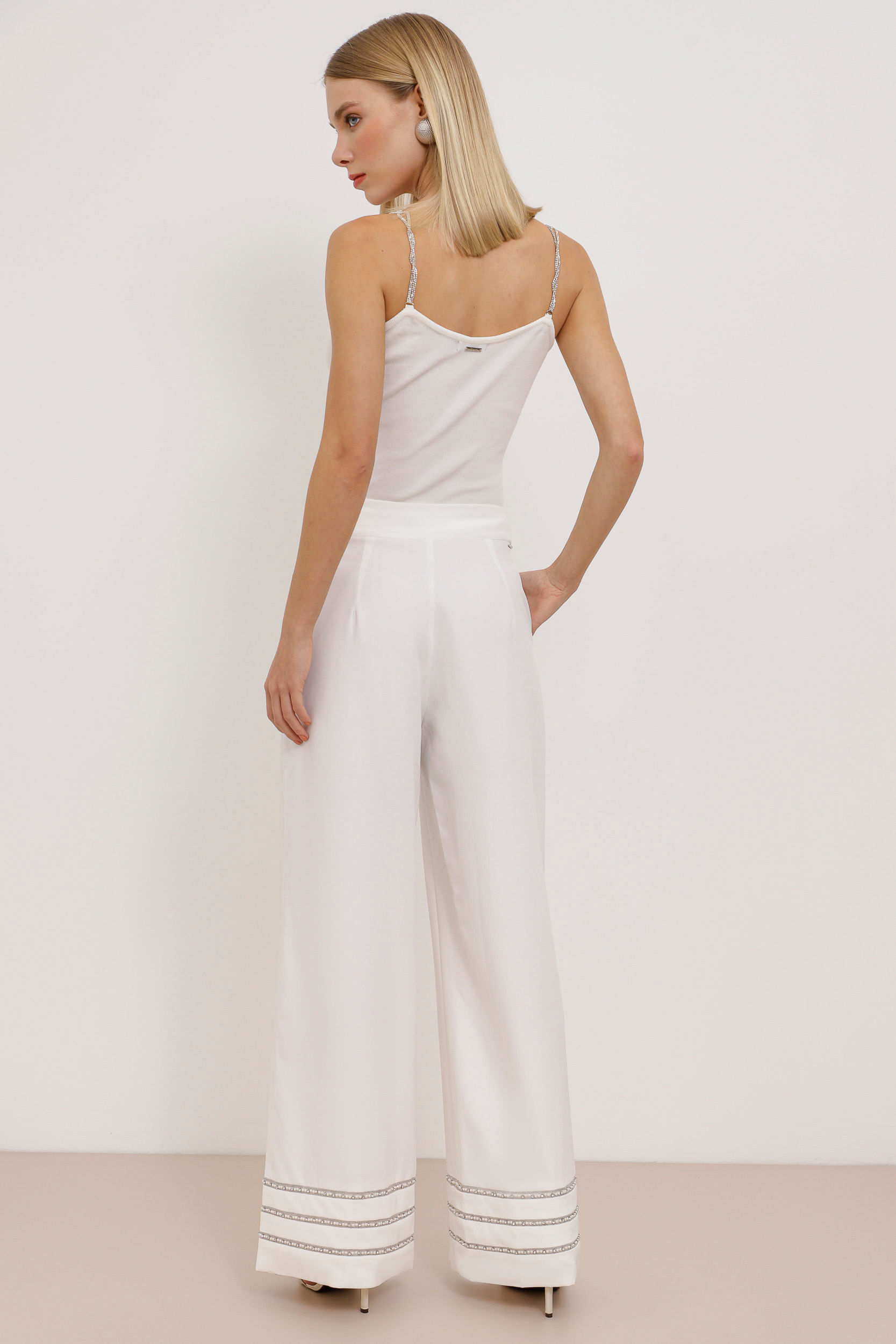 9034701 - Calça Pantalona Pérola Alfaiataria  BRANCO