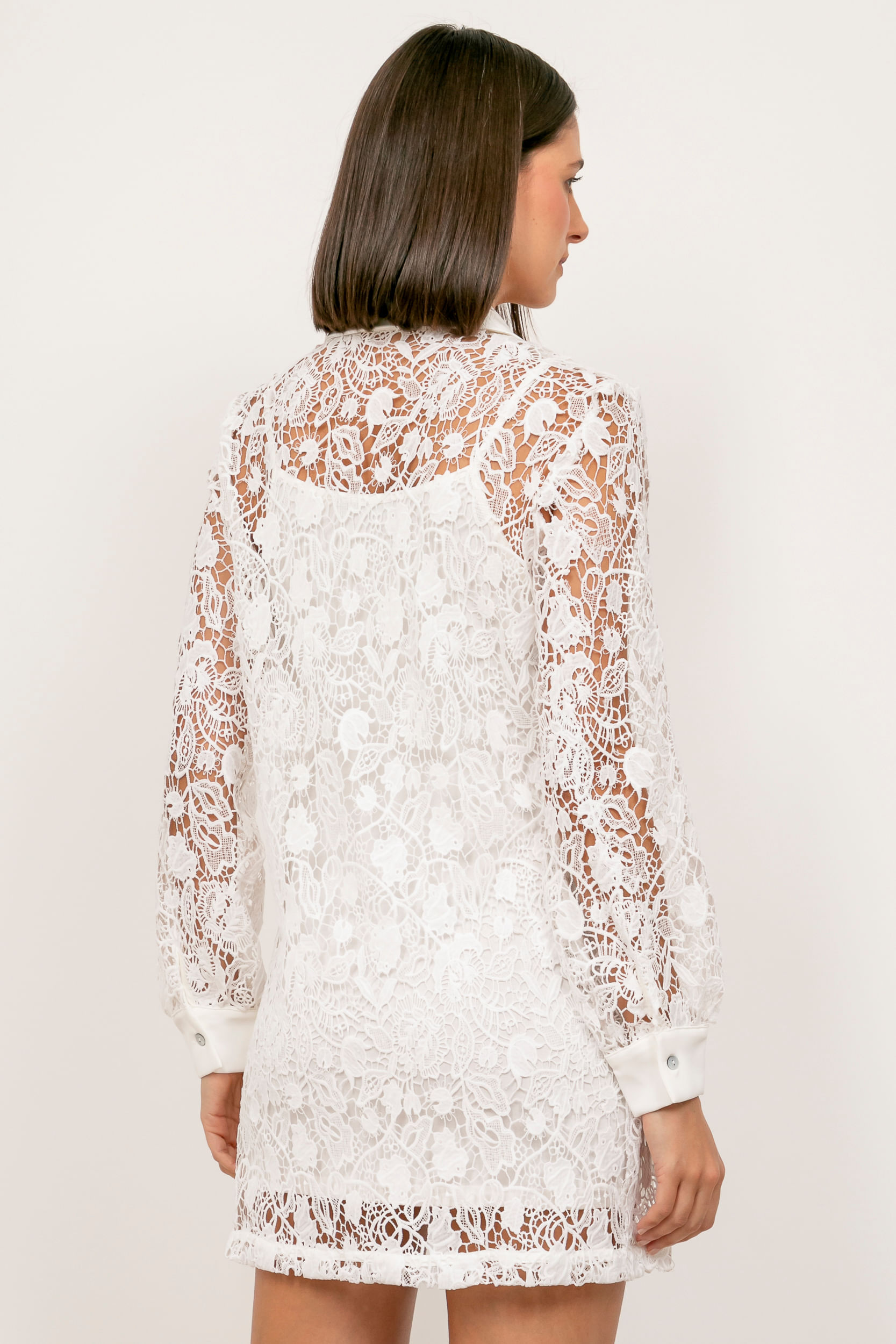 Chemise Guipure Com Forro  OFF-WHITE
