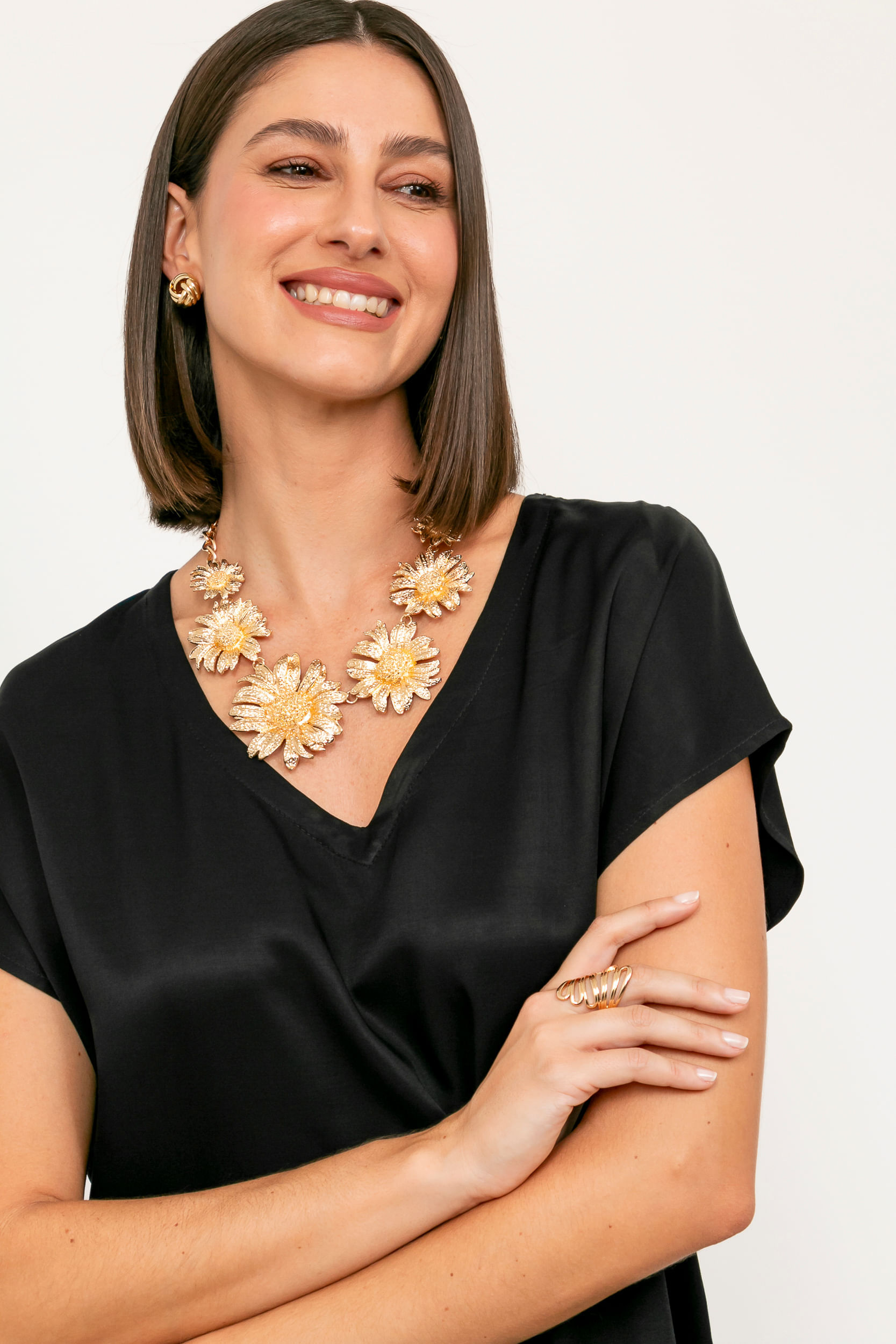 9034707 - Blusa Ampla Com Colar PRETO 9034707 - Blusa Ampla Com Colar PRETO