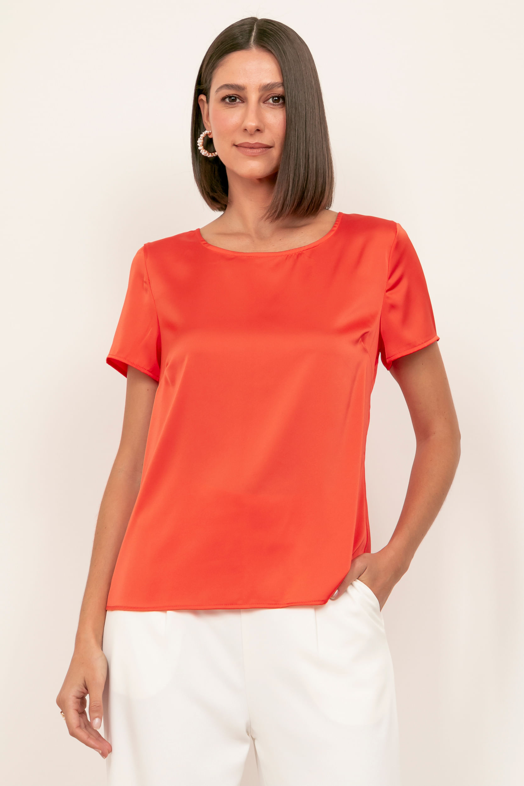 9034670 - Blusa Basic Sedinha  LARANJA