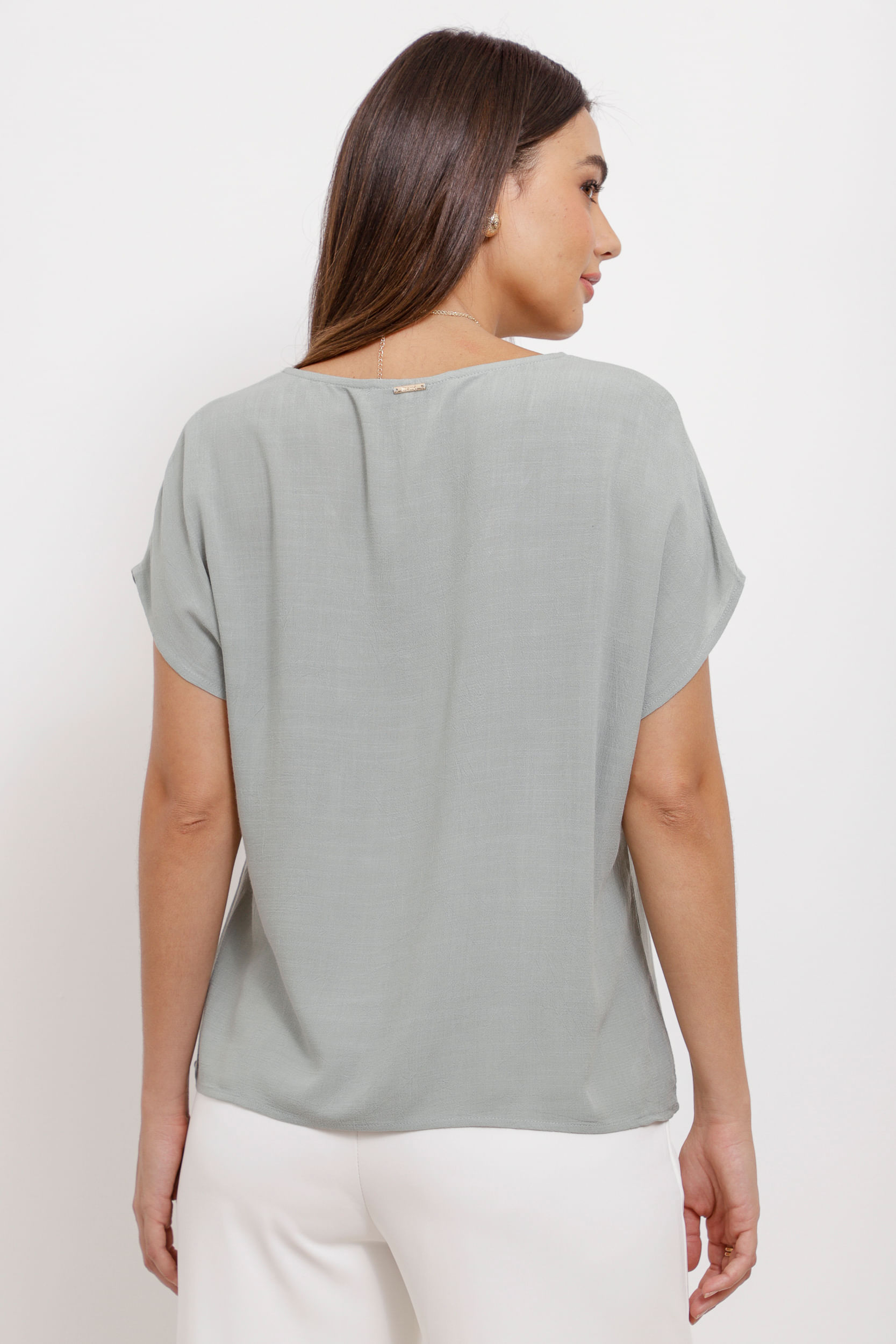 9034645 - Blusa Ampla Com Colar Caracol VERDE 9034645 - Blusa Ampla Com Colar Caracol VERDE