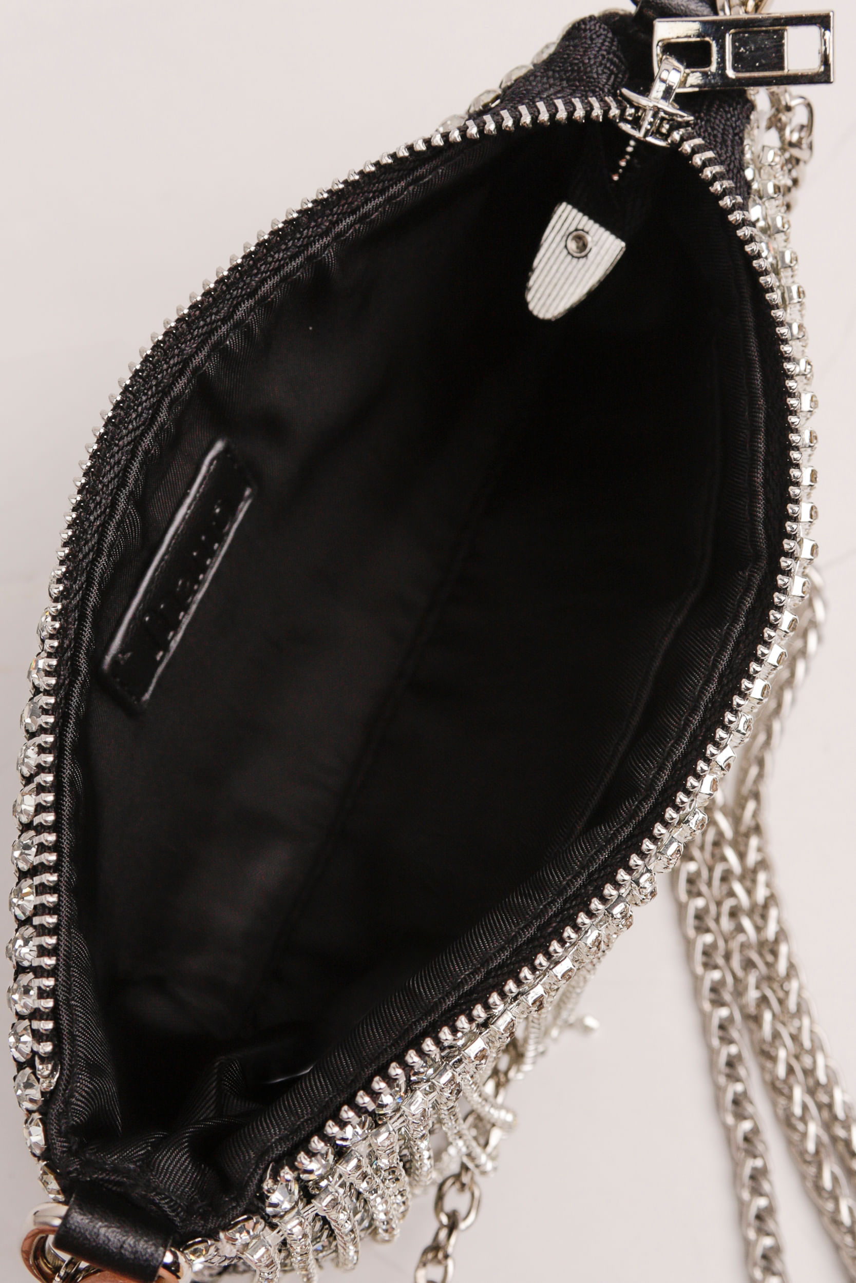 9034629 - Bolsa Franja Strass Alça Corrente PRATA 9034629 - Bolsa Franja Strass Alça Corrente PRATA