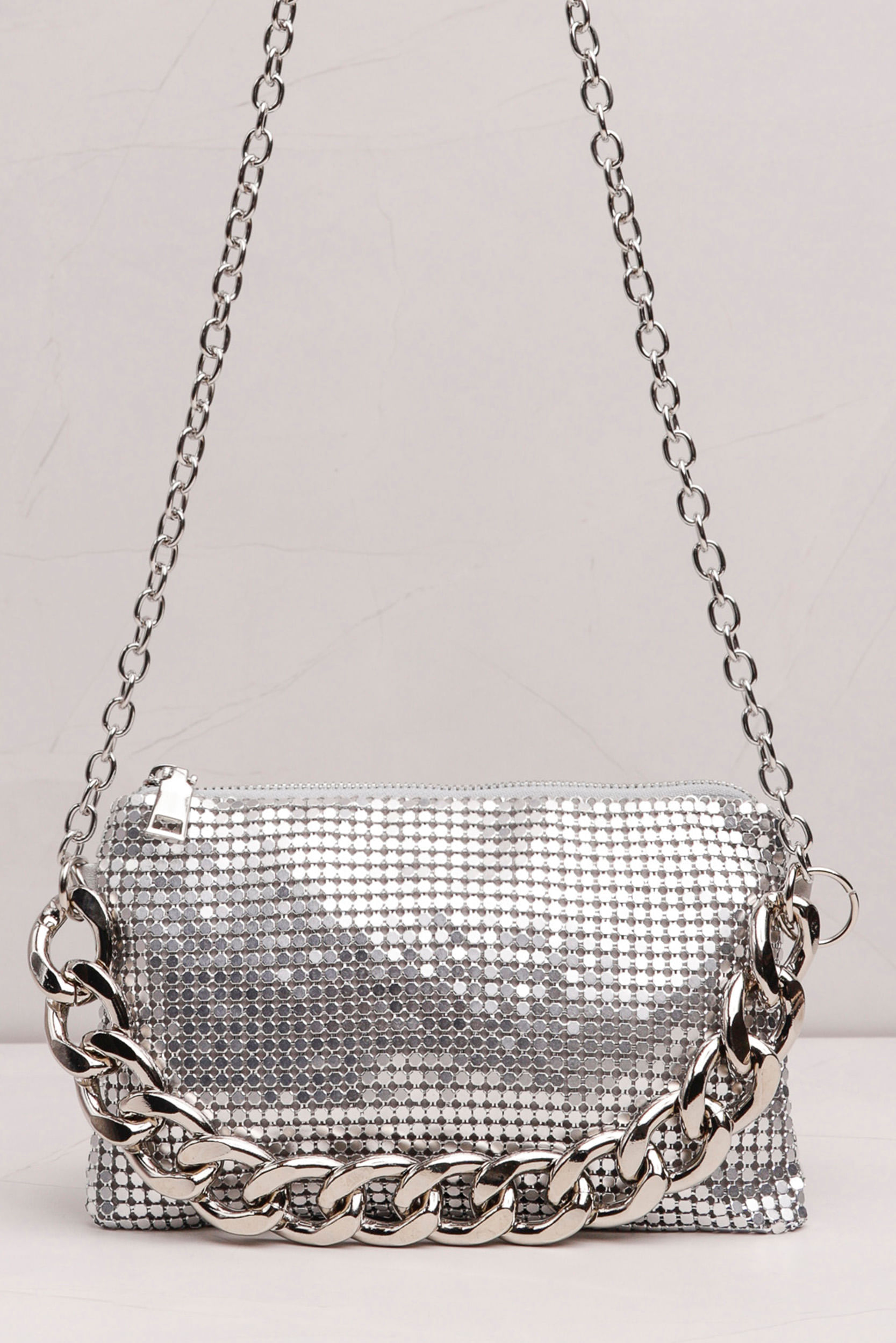 9034631 - Bolsa Crossbody Metalizada PRATA 9034631 - Bolsa Crossbody Metalizada PRATA