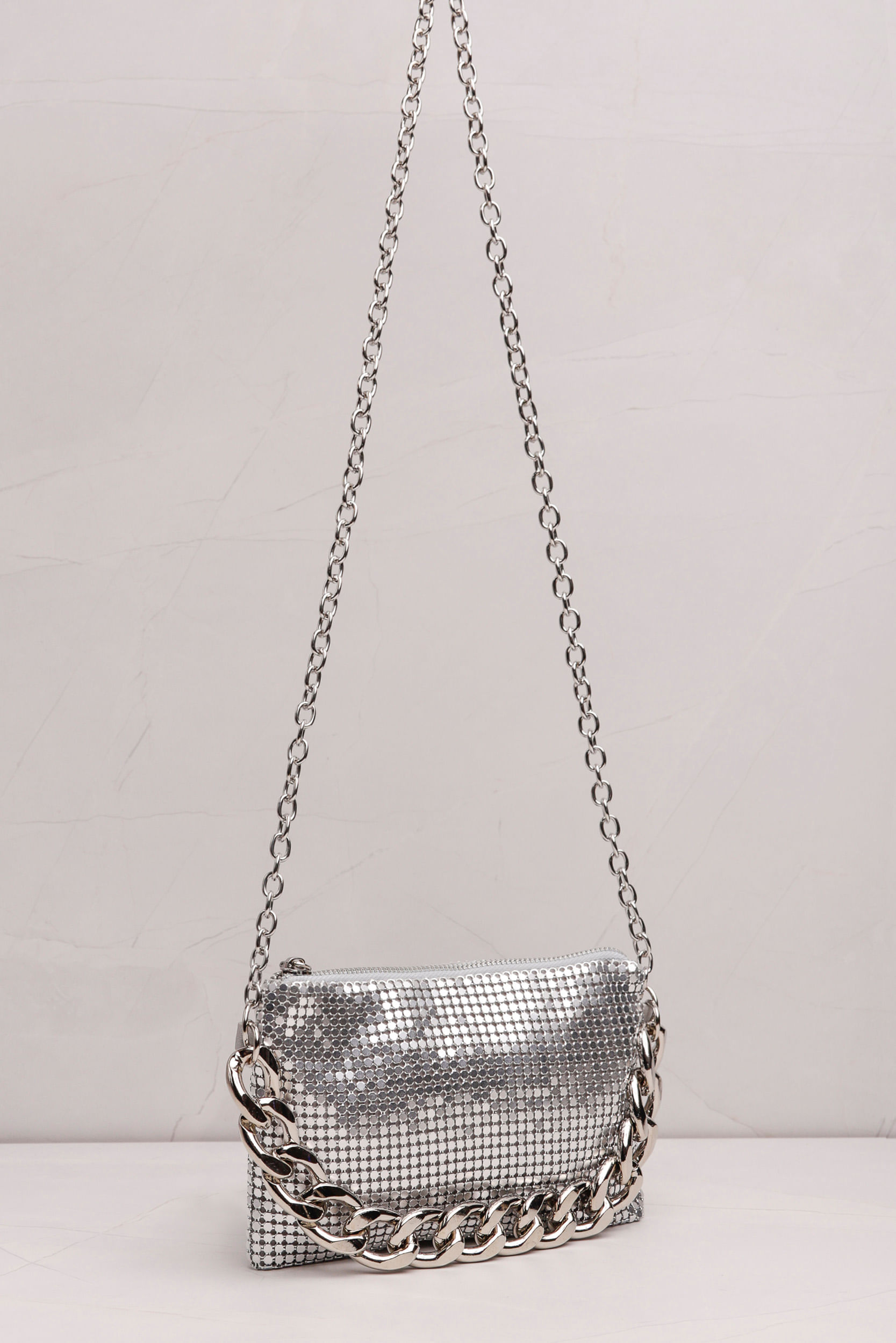 9034631 - Bolsa Crossbody Metalizada PRATA 9034631 - Bolsa Crossbody Metalizada PRATA
