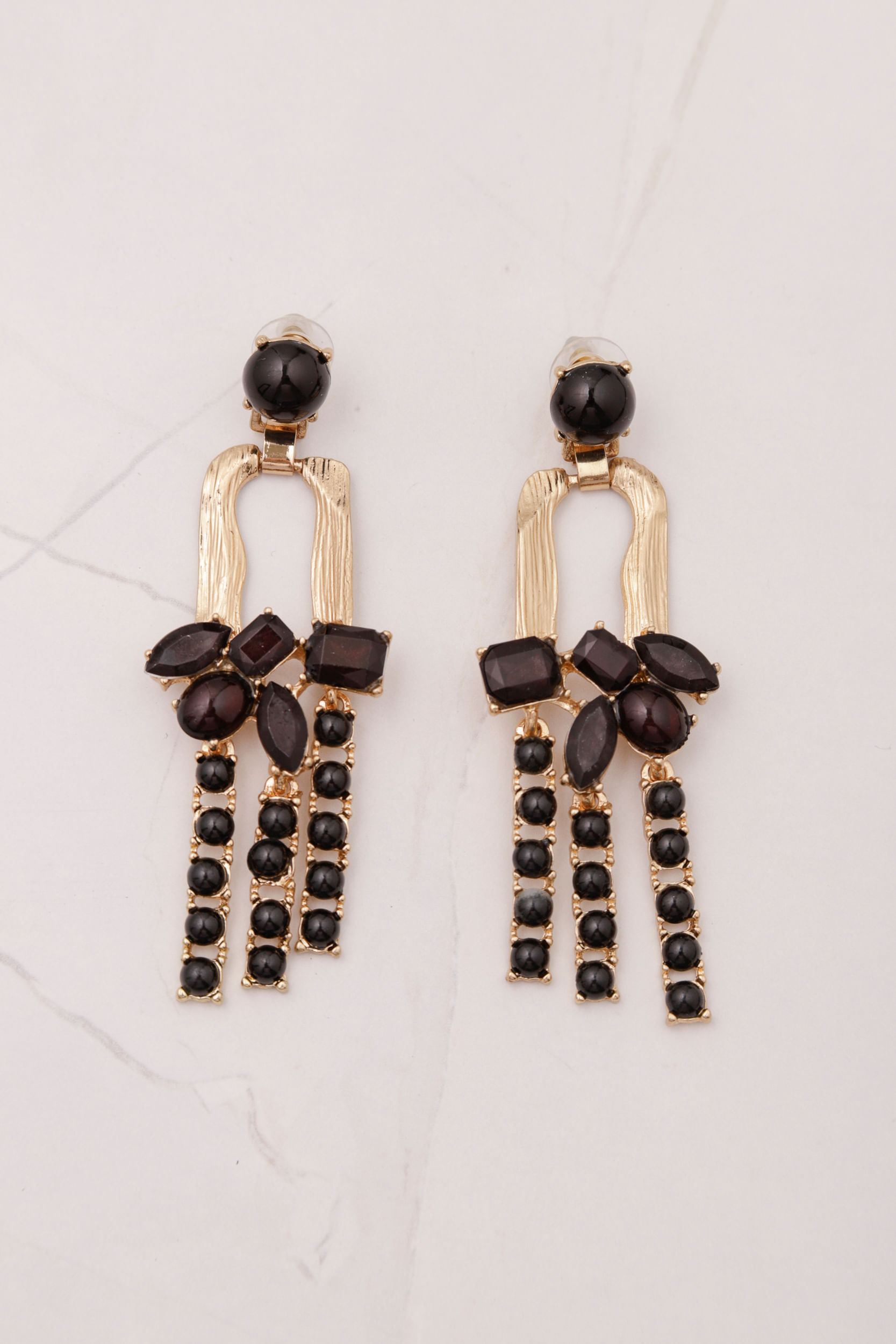 Brinco Chuvisco Strass  PRETO