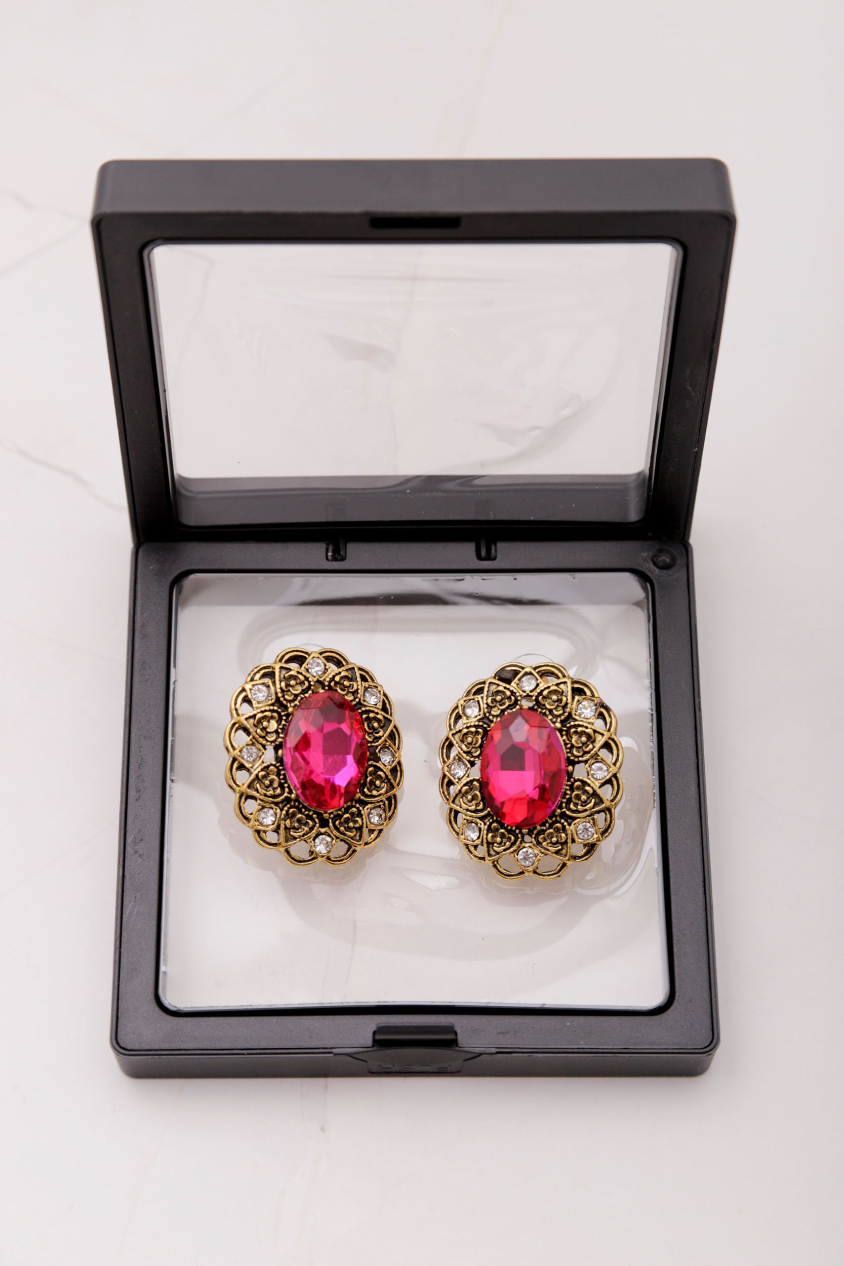 Brinco Maxi Pedra  PINK