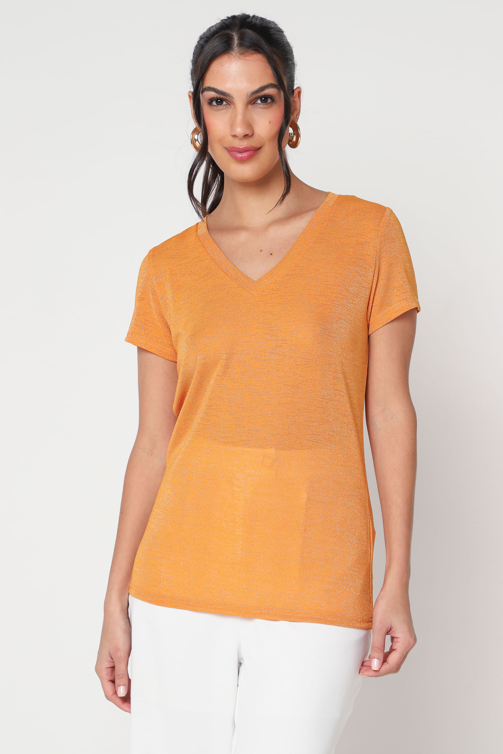 9031830 - Blusa Lurex Basic LARANJA 9031830 - Blusa Lurex Basic LARANJA