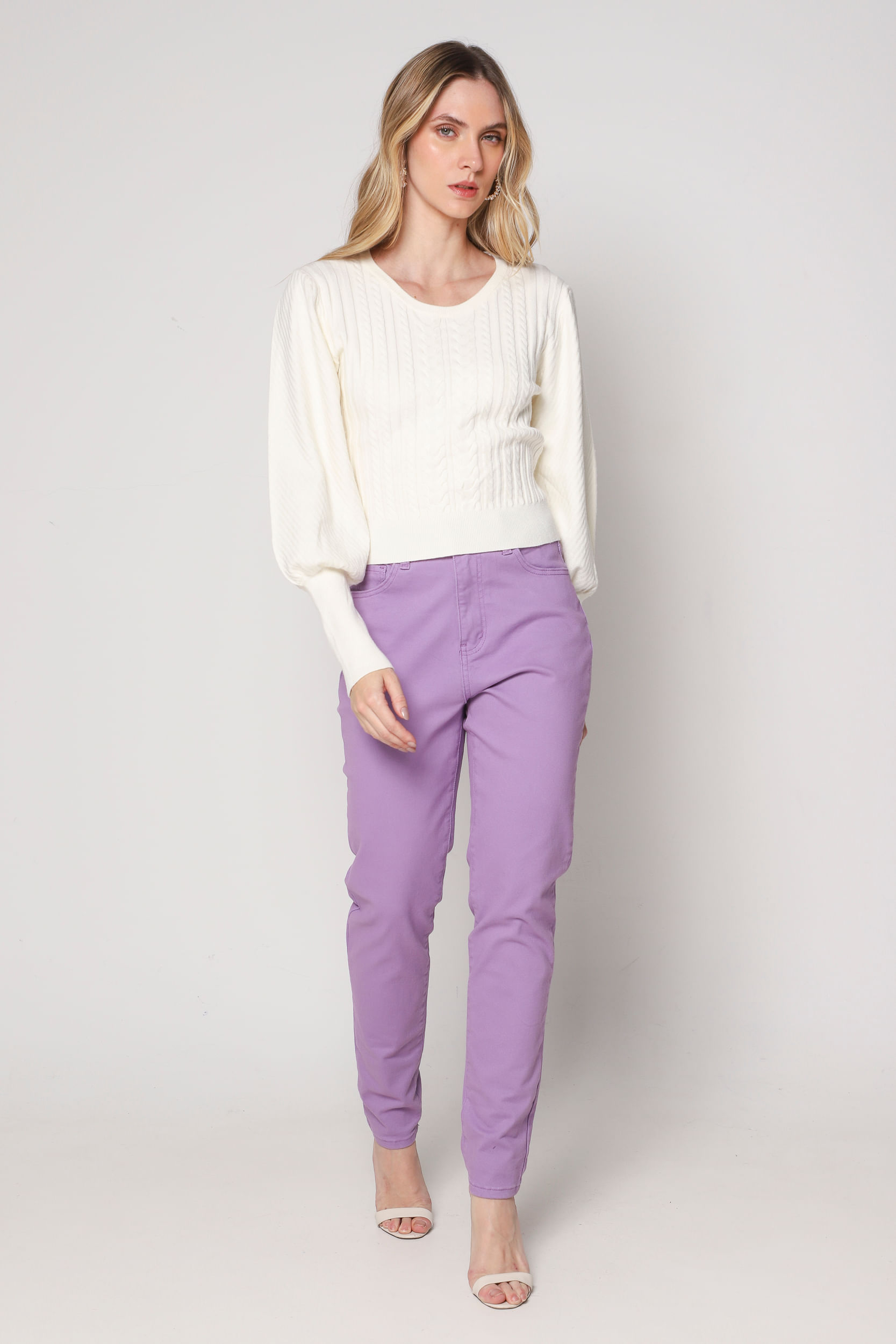9034602 - Calça Sarja Shape Skinny  LILAS