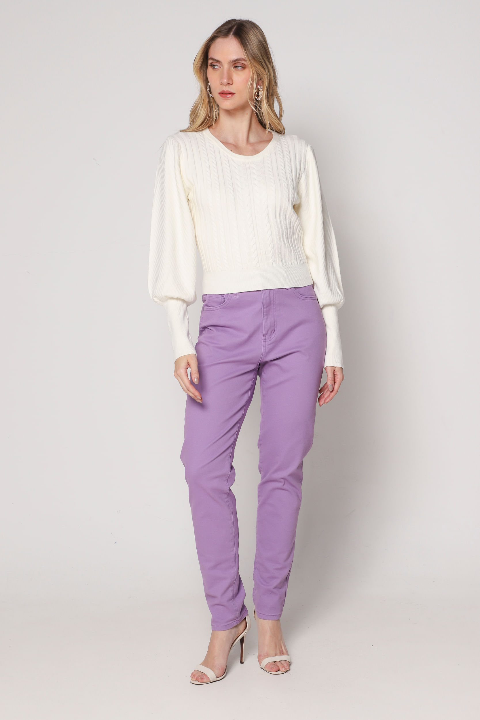 9034602 - Calça Sarja Shape Skinny  LILAS