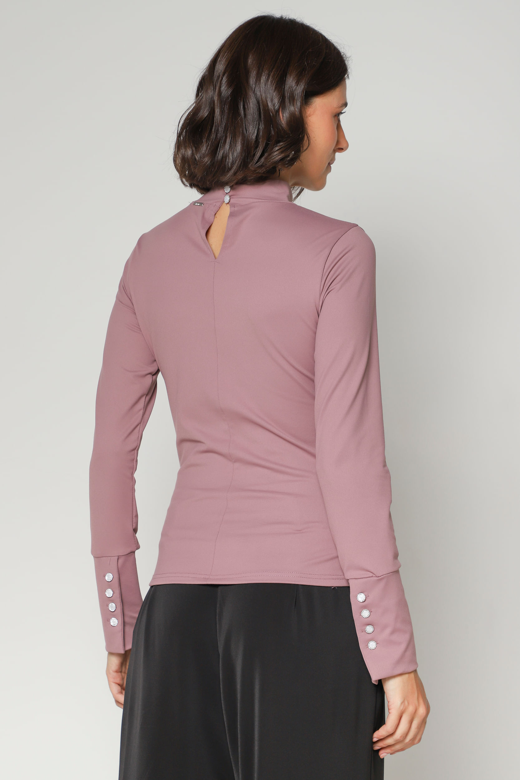 9034958 - Blusa Gola Alta Botões Punho LILAS 9034958 - Blusa Gola Alta Botões Punho LILAS