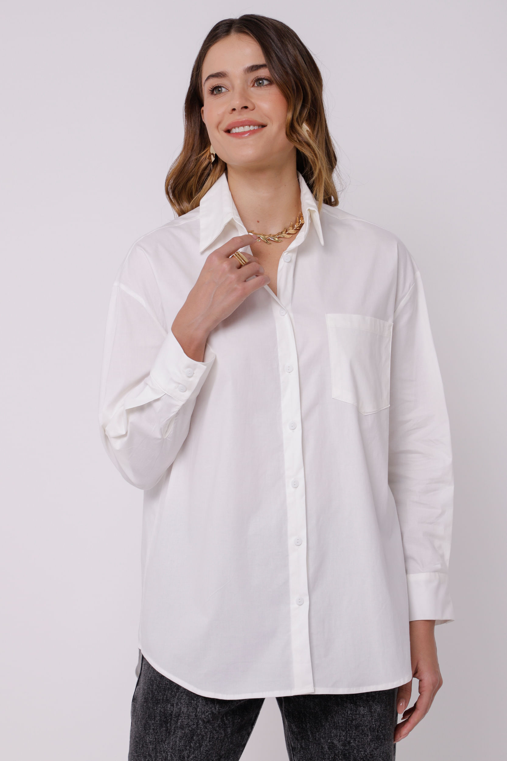 9035075 - Camisa Social Oversized OFF-WHITE 9035075 - Camisa Social Oversized OFF-WHITE