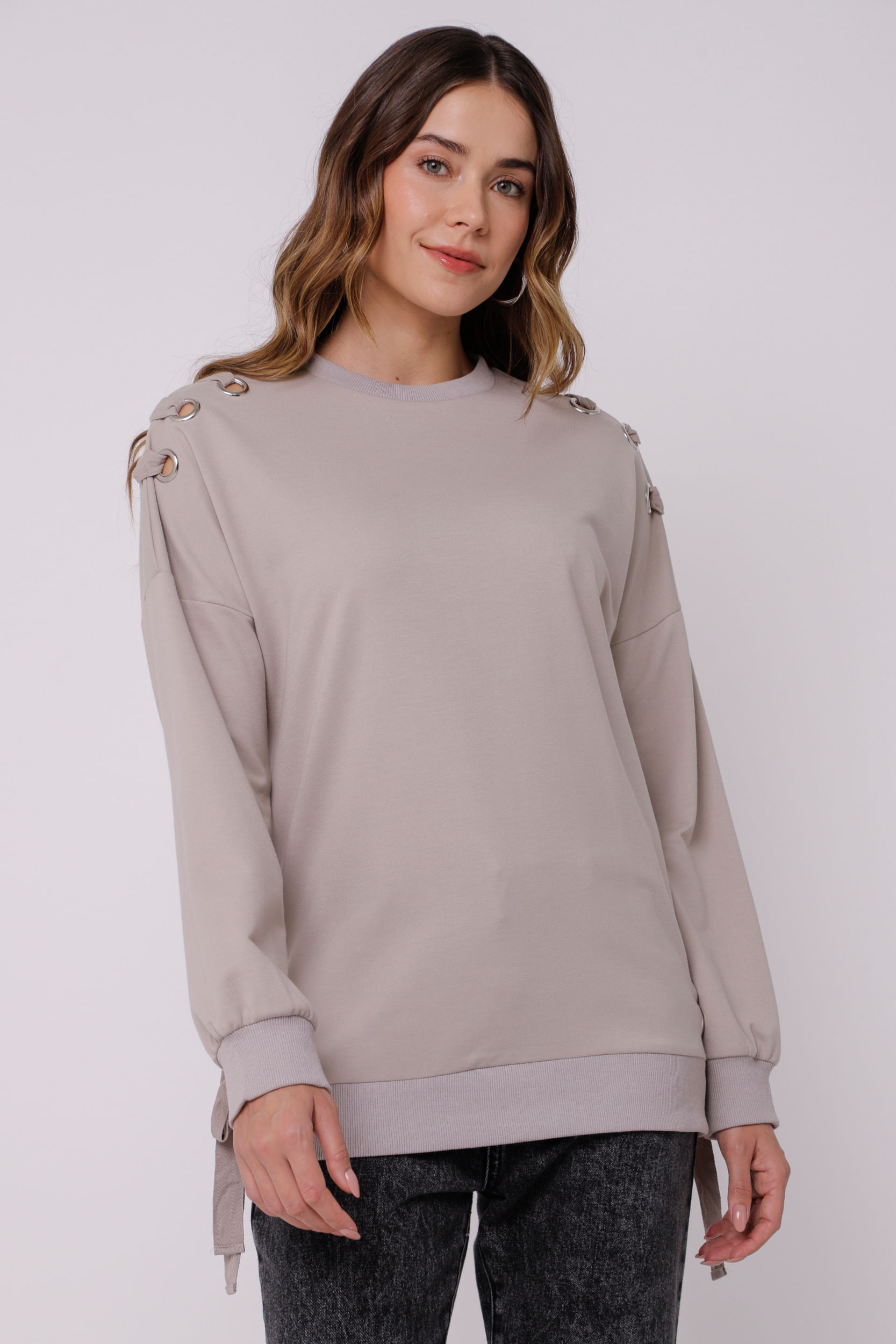 9034984 - Blusa Manga Comprida Ilhós  FENDI