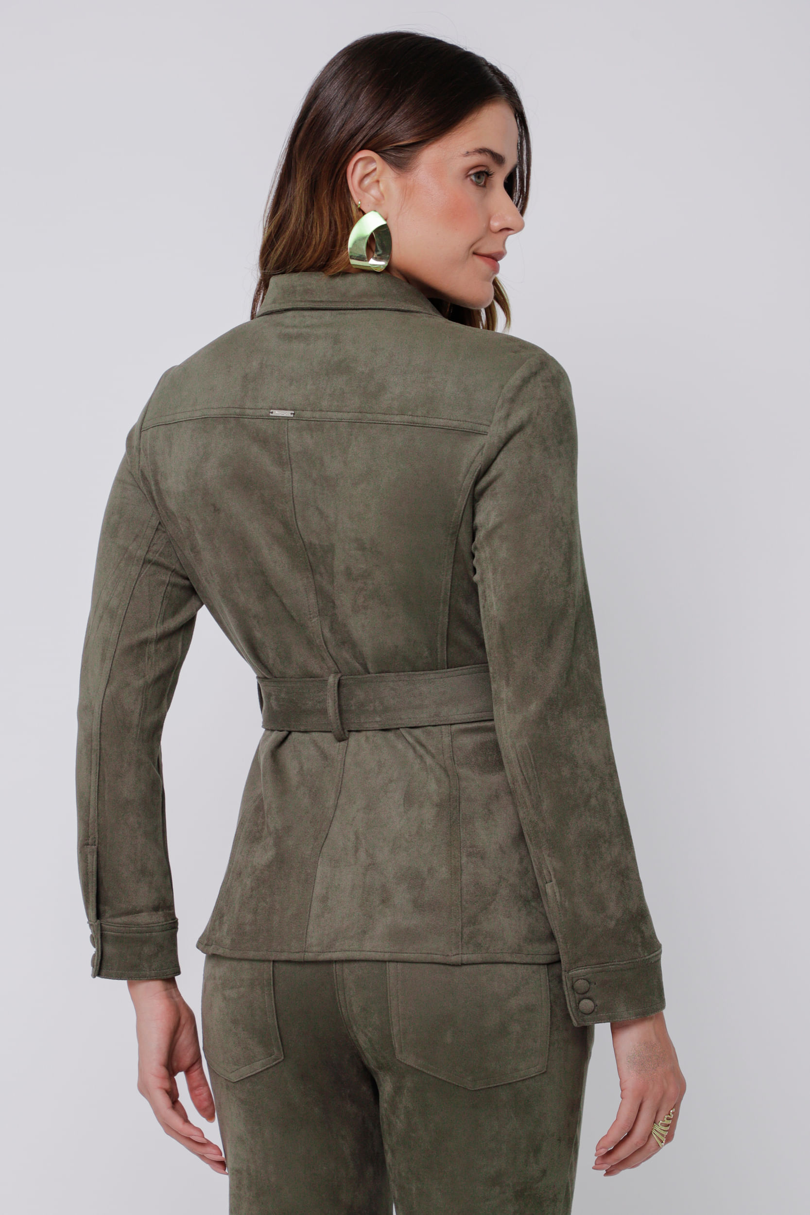 9035076 - Camisa Suede Cinto VERDE MILITAR 9035076 - Camisa Suede Cinto VERDE MILITAR