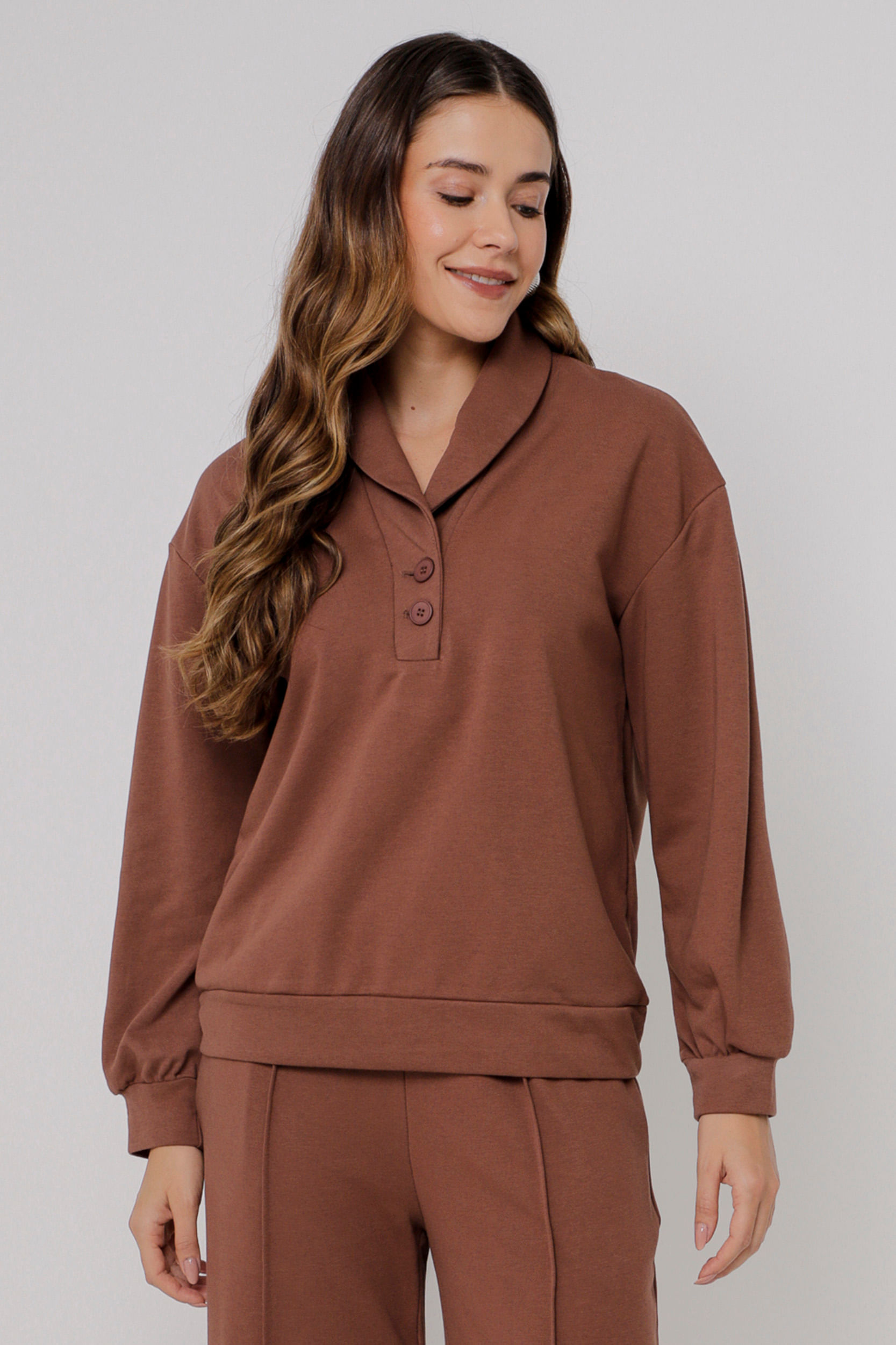 Blusa Moletom Comfy  MARROM